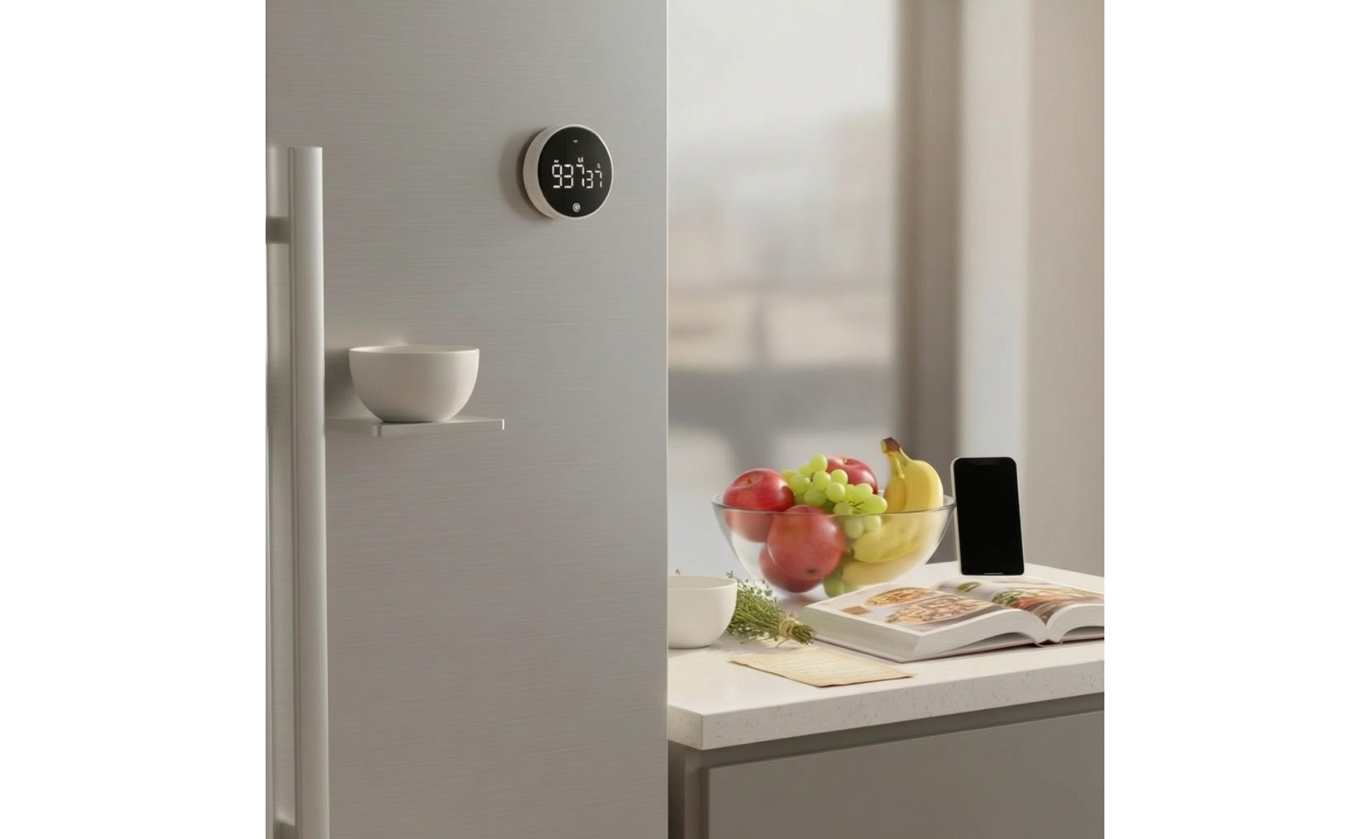 Stick-on Kitchen Timer Silent Mode Stick-on Digital Timer for Office, Gym, Kids