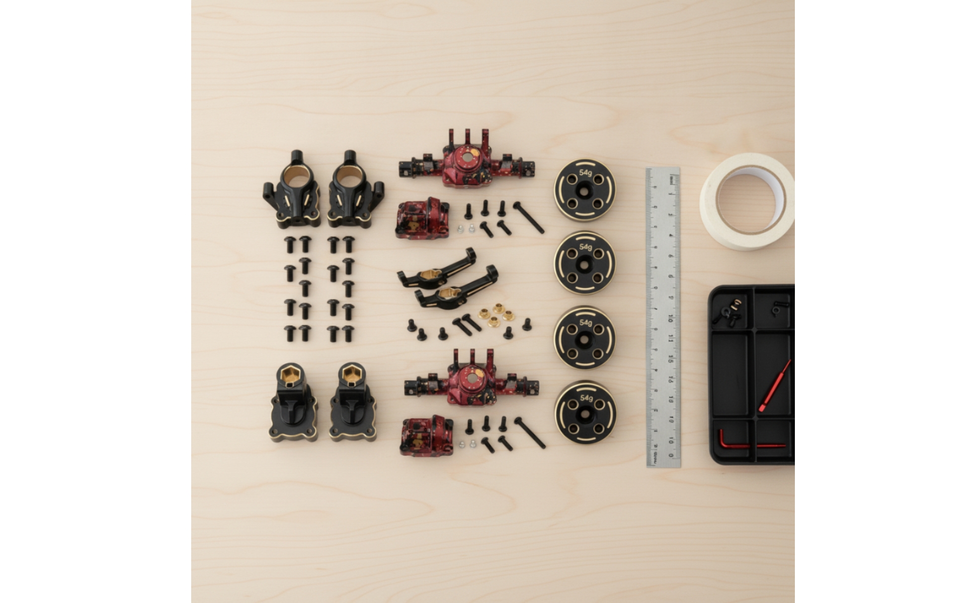 Axle Housing Kit Metal RC Car Parts with Screws Brass for Custom Builds