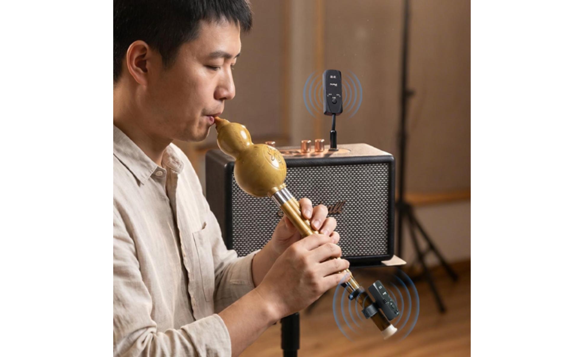 Wind Instrument Pickup Wireless Clamp-on Pickup Rechargeable for Stage