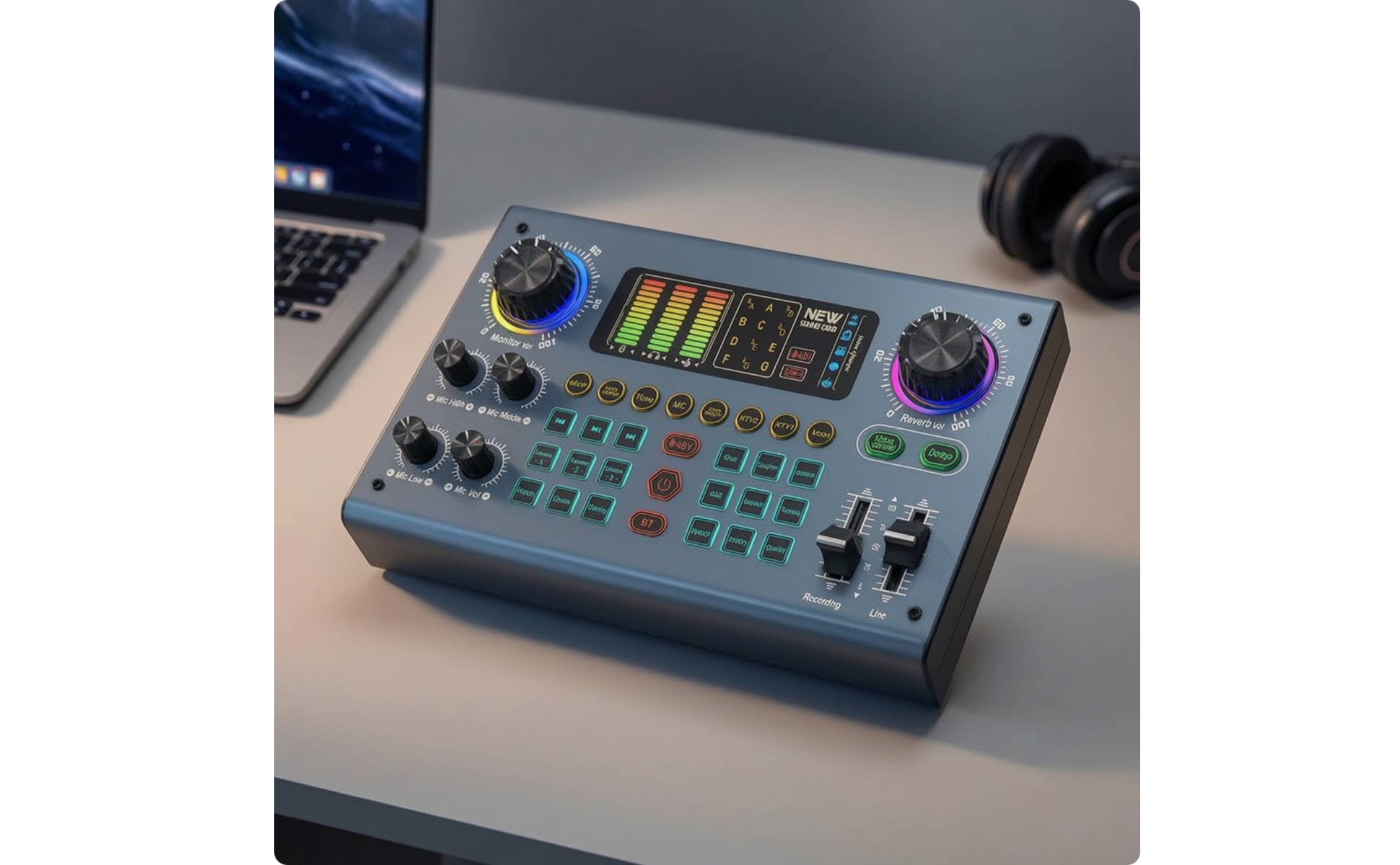 Desktop Audio Mixer Plug and Play Sound Card with 48V 48V Power Power USB