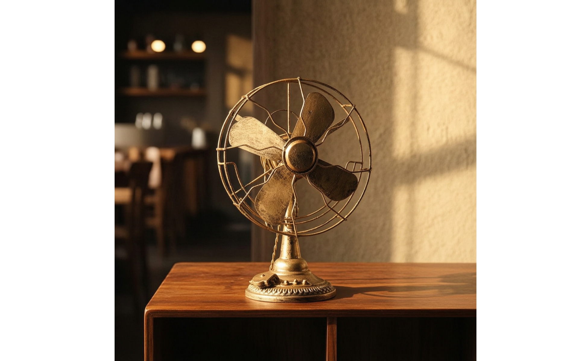 Antique Table Fan Ornament Decorative Vintage Fan Model Old Style for Decorators