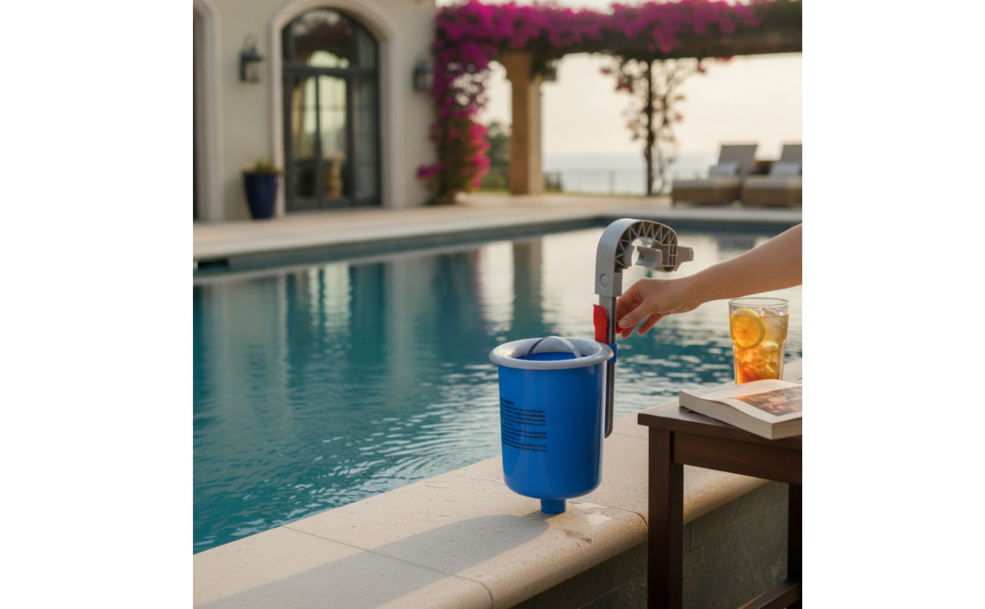 Surface Skimmer with Mounting Arm Wall-Mounted Floating Pool Skimmer Adjustable