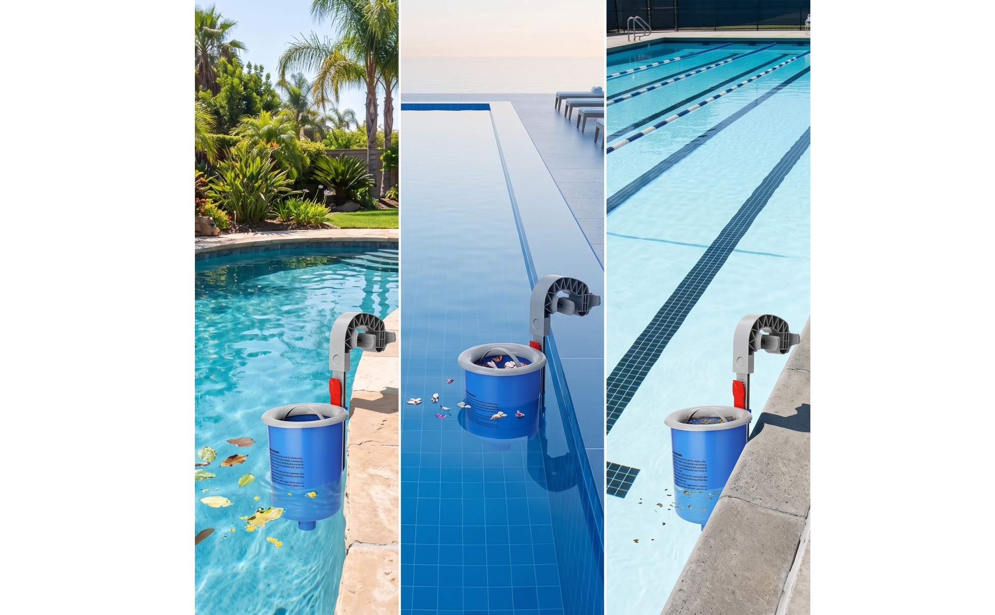 Surface Skimmer with Mounting Arm Wall-Mounted Floating Pool Skimmer Adjustable