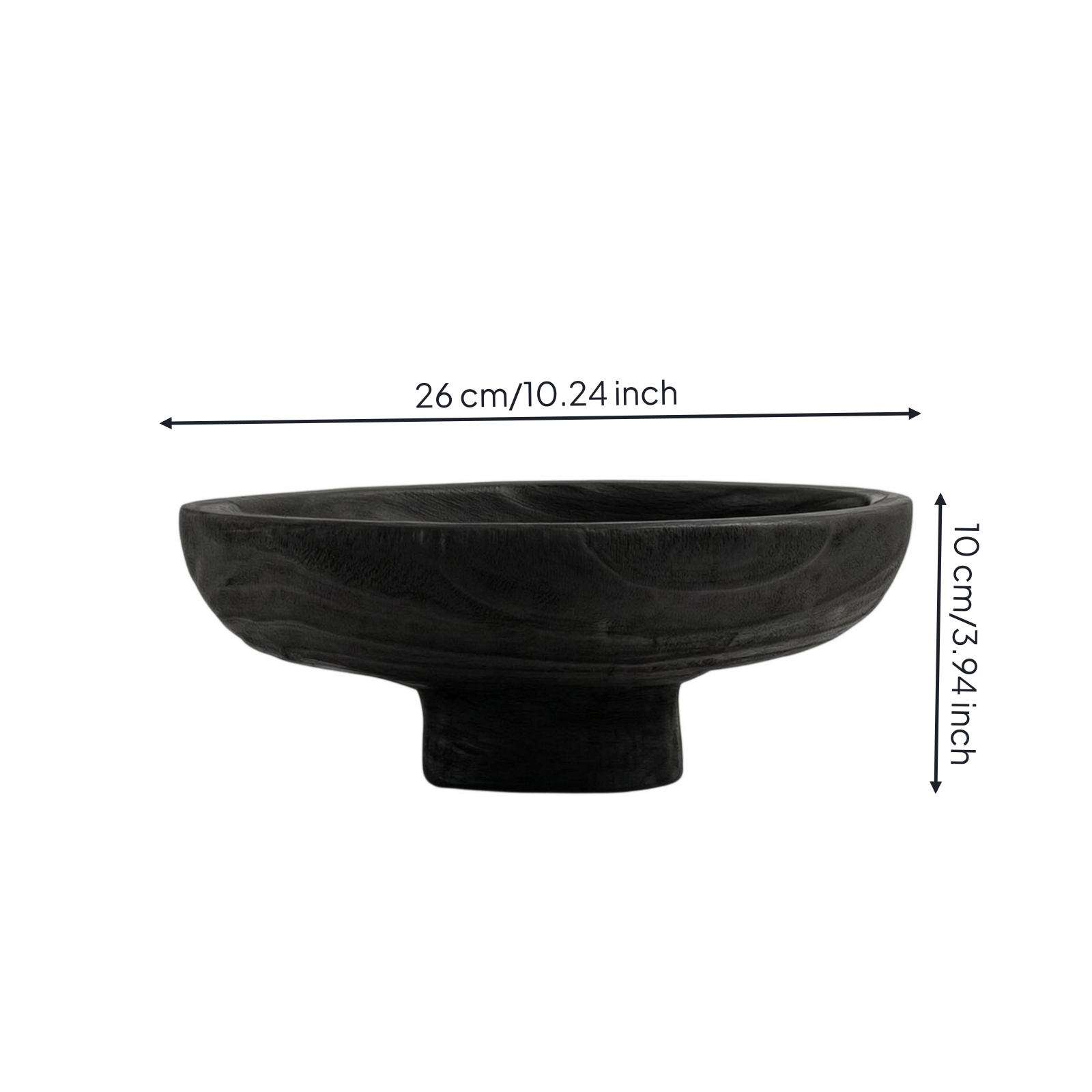 Fruit Bowl with Pedestal Matte Black Bowl with Pedestal Low-Silhouette