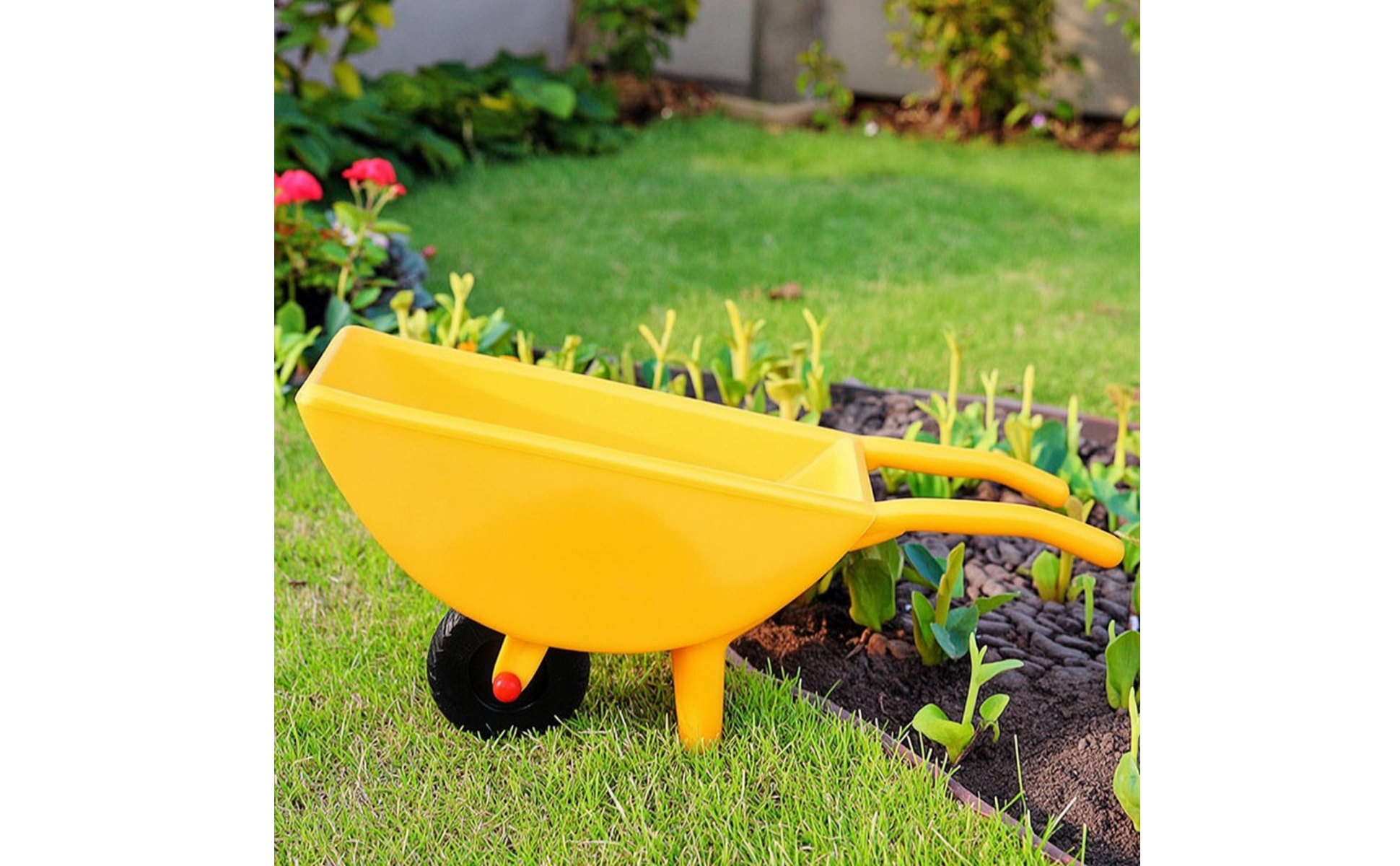 Toy Wheelbarrow Molded Play Wheelbarrow Lightweight for Backyard, Kids, Toddlers