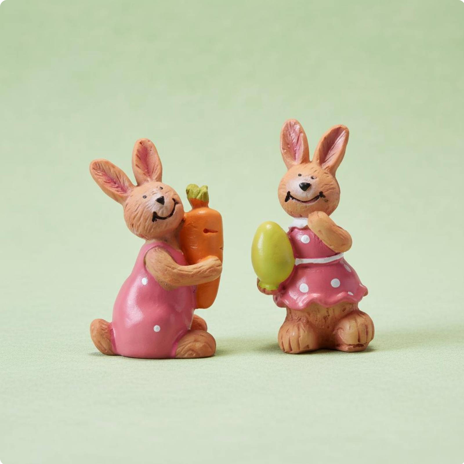 4 Stück Osterhase Kaninchen Dekofigur Hasen Statue Resin Miniatur Wetterfest