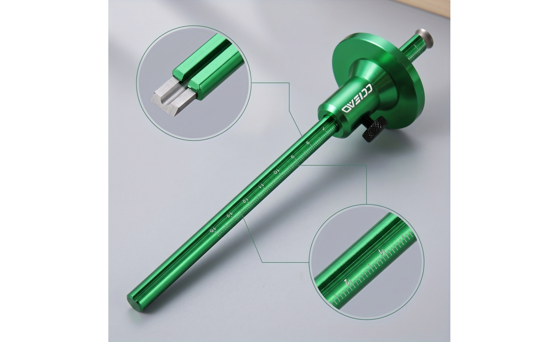 Wheel Marking Gauge Aluminum Alloy Marking Gauge with Scale Micro-Réglable