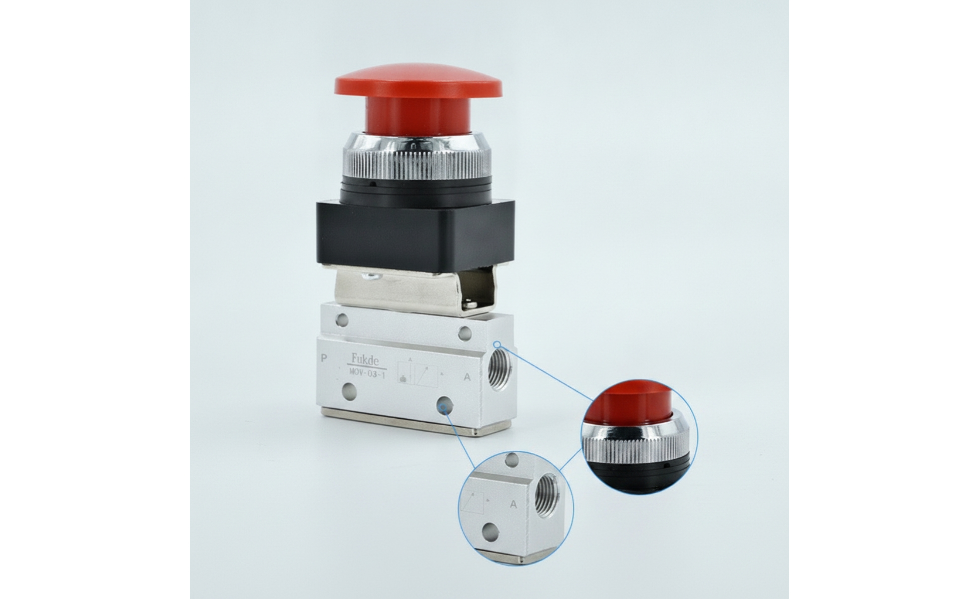Valve with Dome Button Aluminum Alloy Dome Push Button Valve Compact