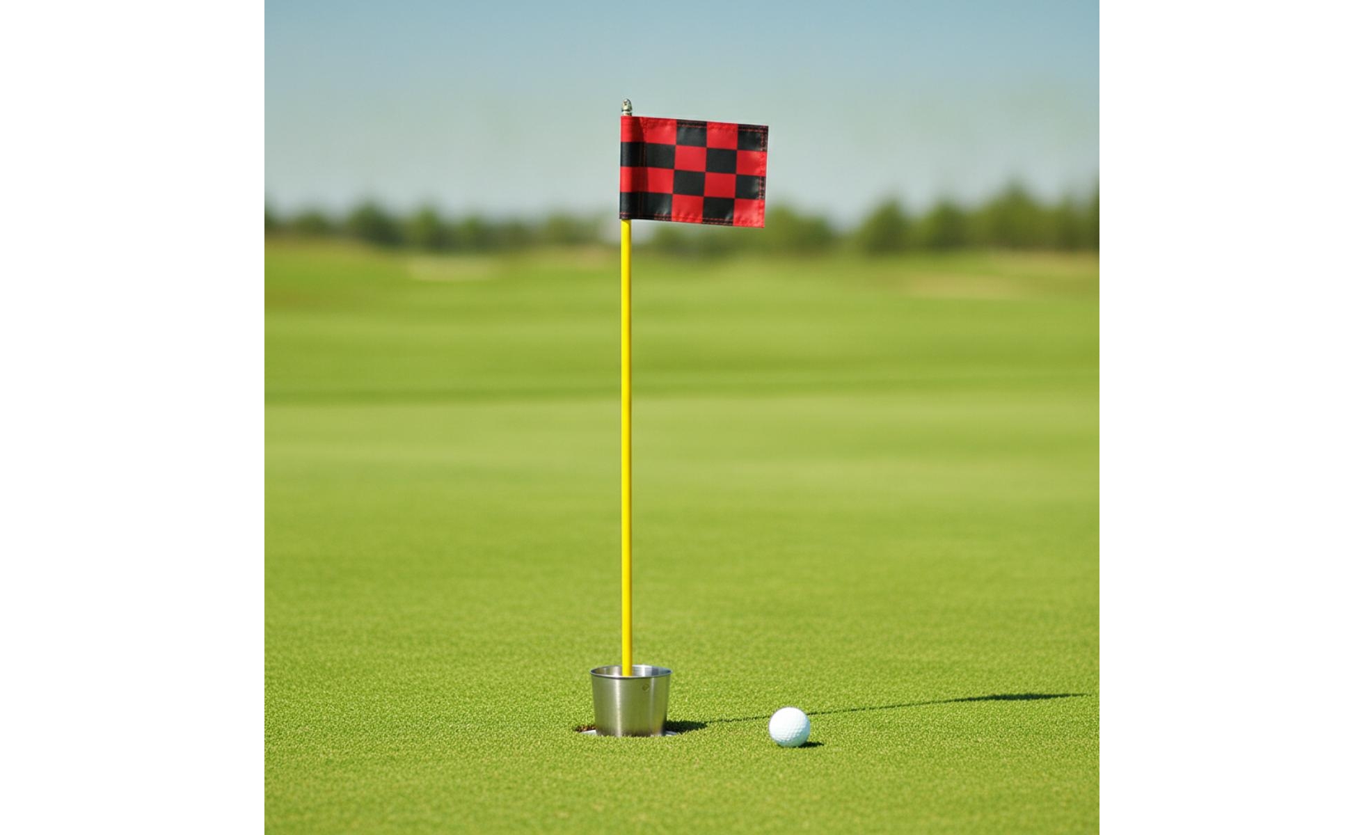 Golf Flagpole with Cup Stainless Steel Golf Flagstick with Cup Rust-Resistant