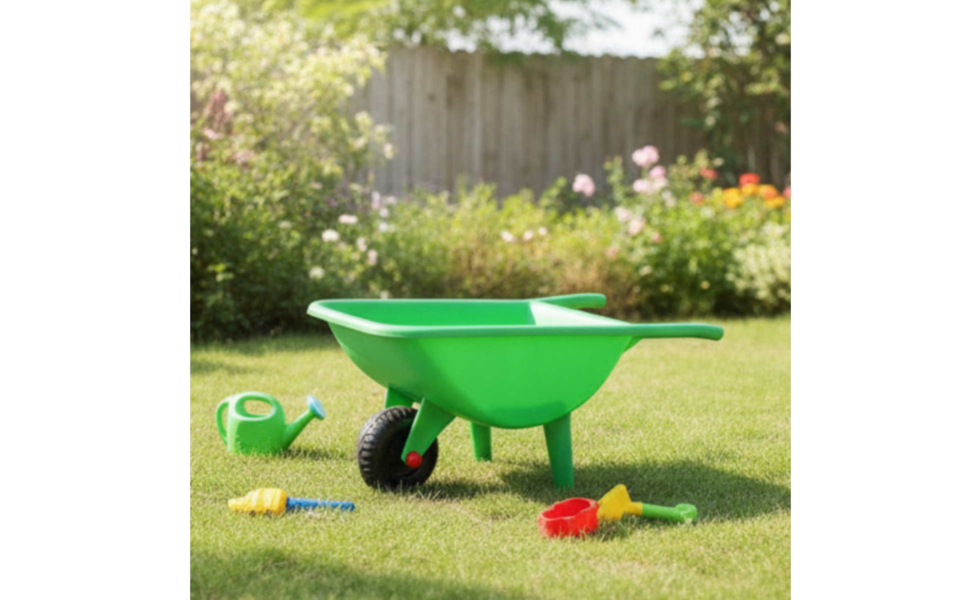 Toy Wheelbarrow Molded Play Wheelbarrow Lightweight for Backyard, Kids, Toddlers