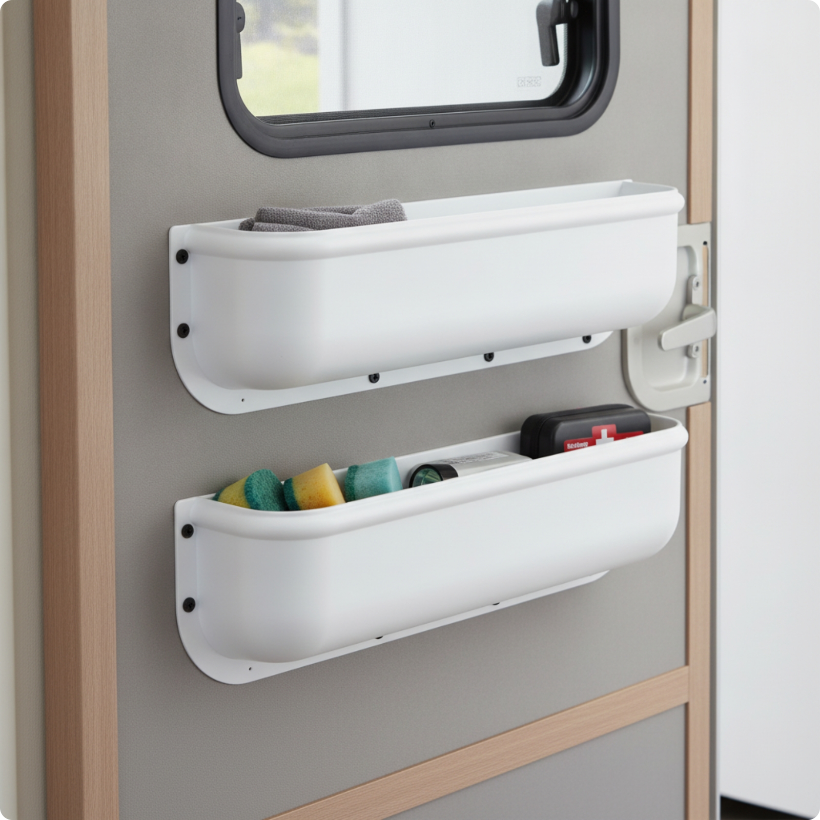 2 Pieces Door Storage Box Black Door Storage Organizer Compact for Van