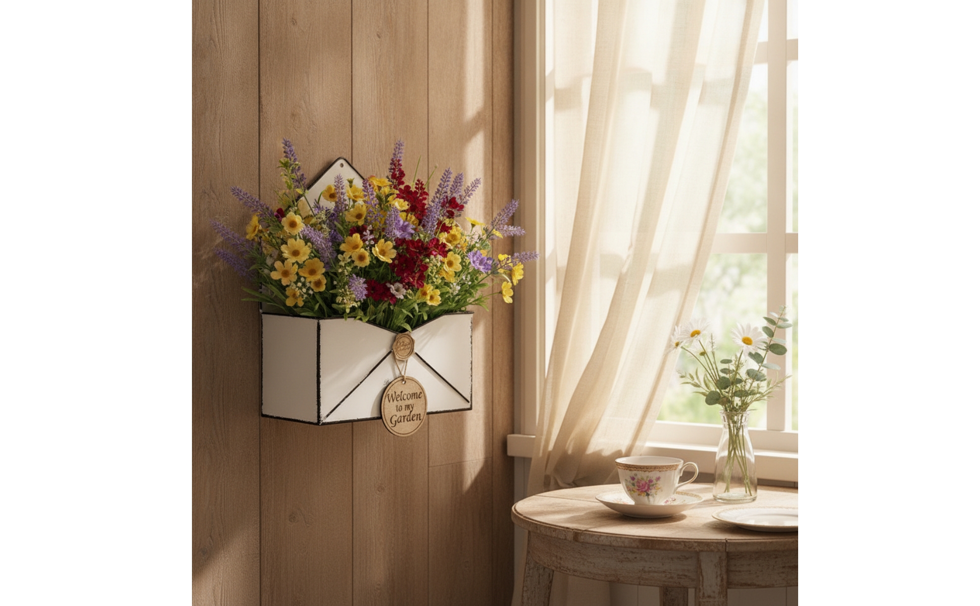 Envelope Planter Rustic Wall Pocket Decorative for Patio, Fence, Home Decorators