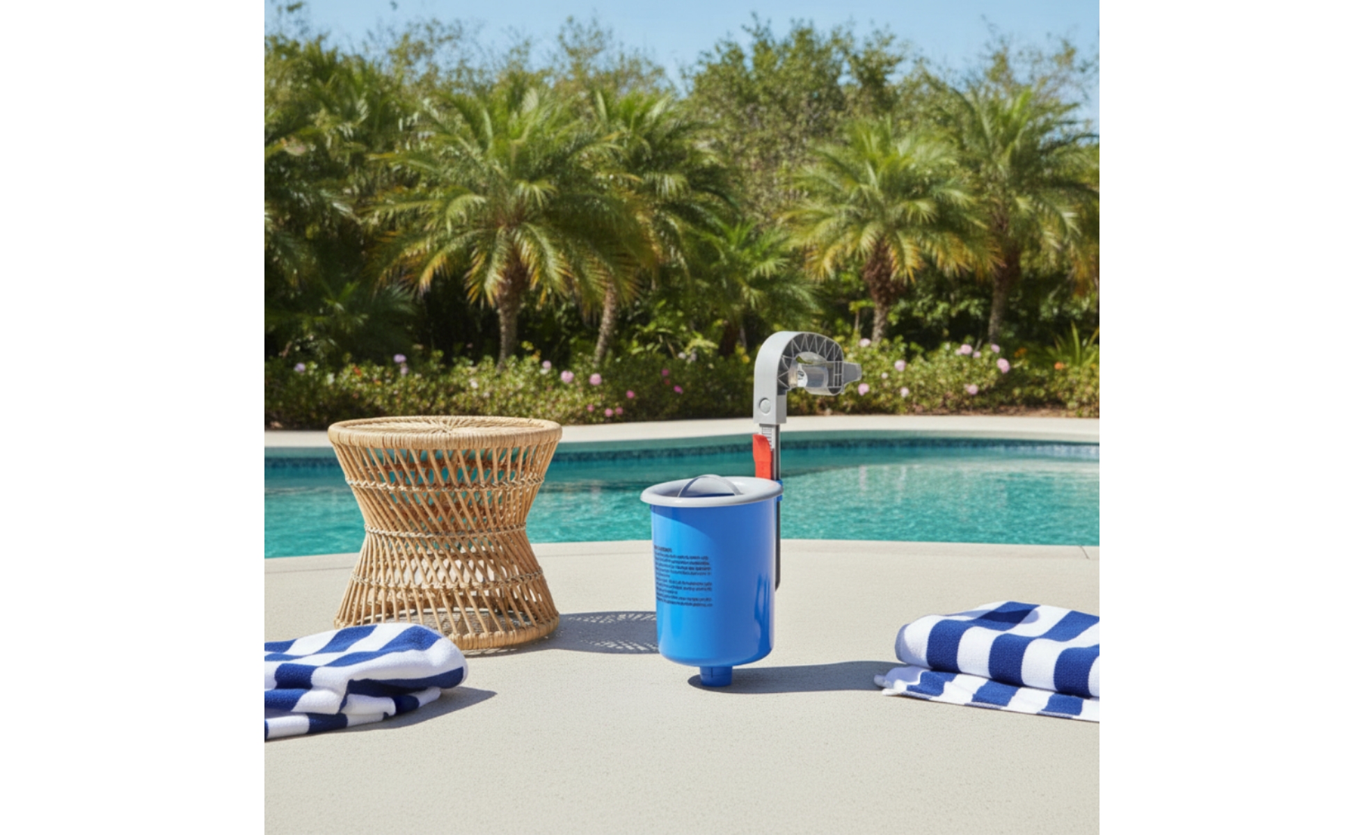 Surface Skimmer with Mounting Arm Wall-Mounted Floating Pool Skimmer Adjustable