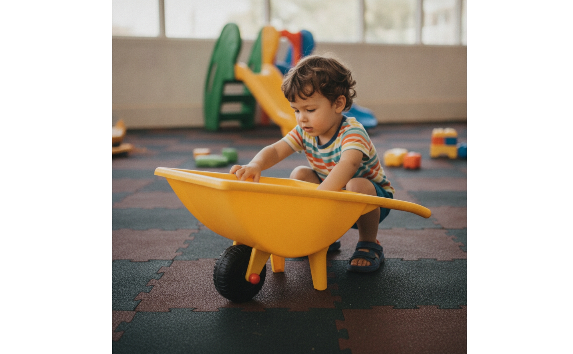 Toy Wheelbarrow Molded Play Wheelbarrow Lightweight for Backyard, Kids, Toddlers