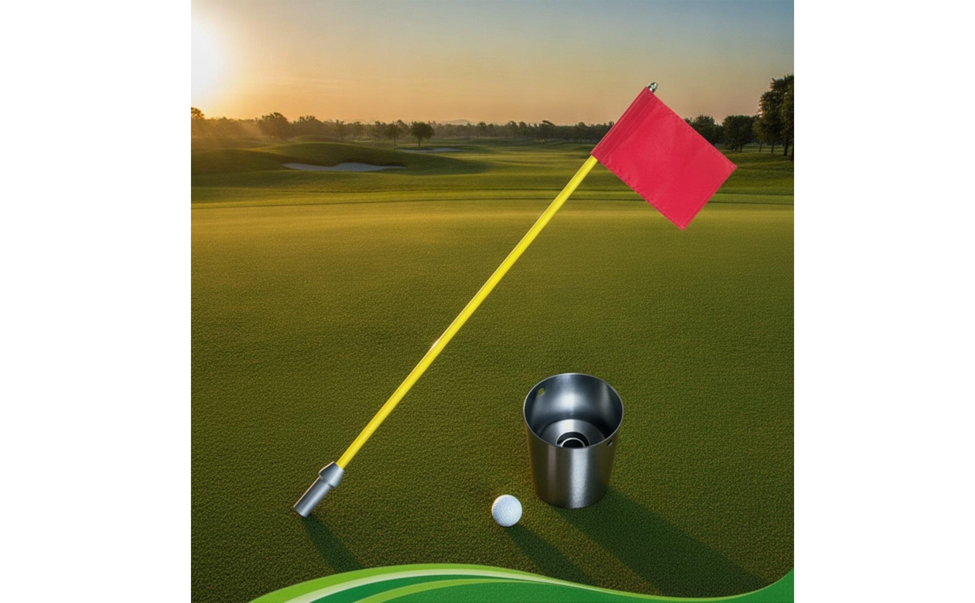 Golf Flagpole with Cup Stainless Steel Golf Flagstick with Cup Rust-Resistant