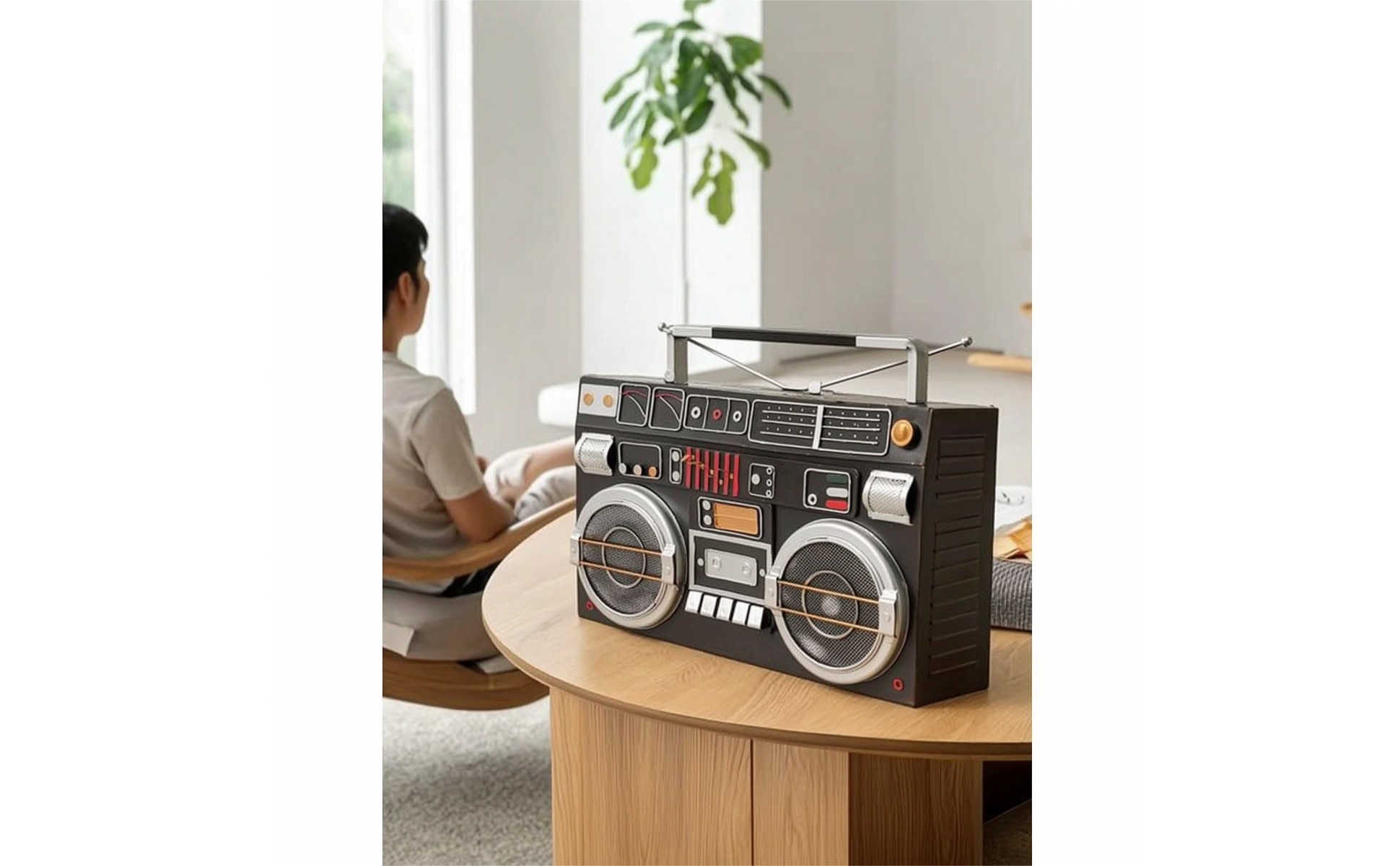 Radio Rétro En Fer Industriel Fausse Radio Vintage Factice pour Café, Étagère