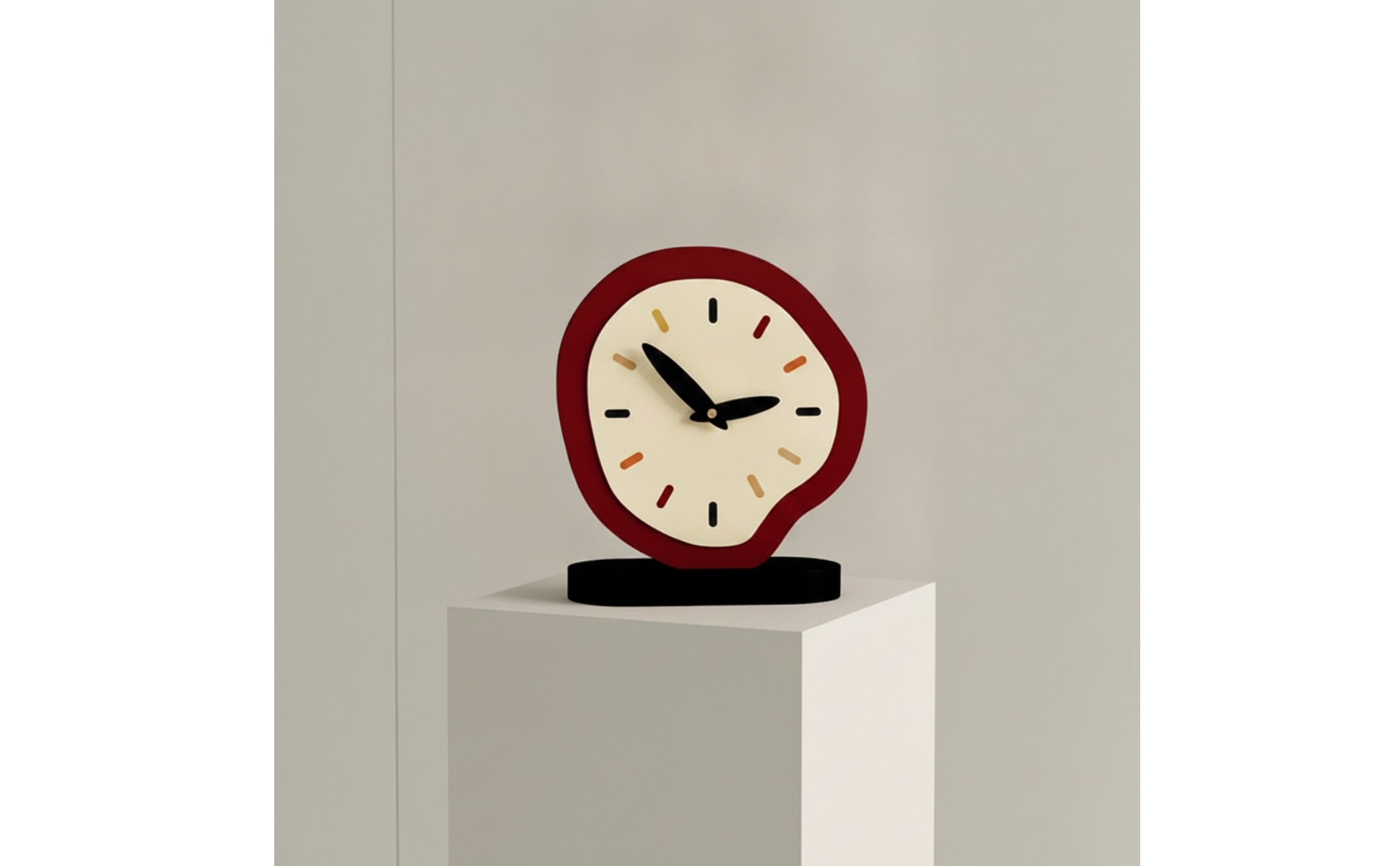 Silent Table Clock Non-Ticking Clock with Oval Base Quiet for Office, Nightstand