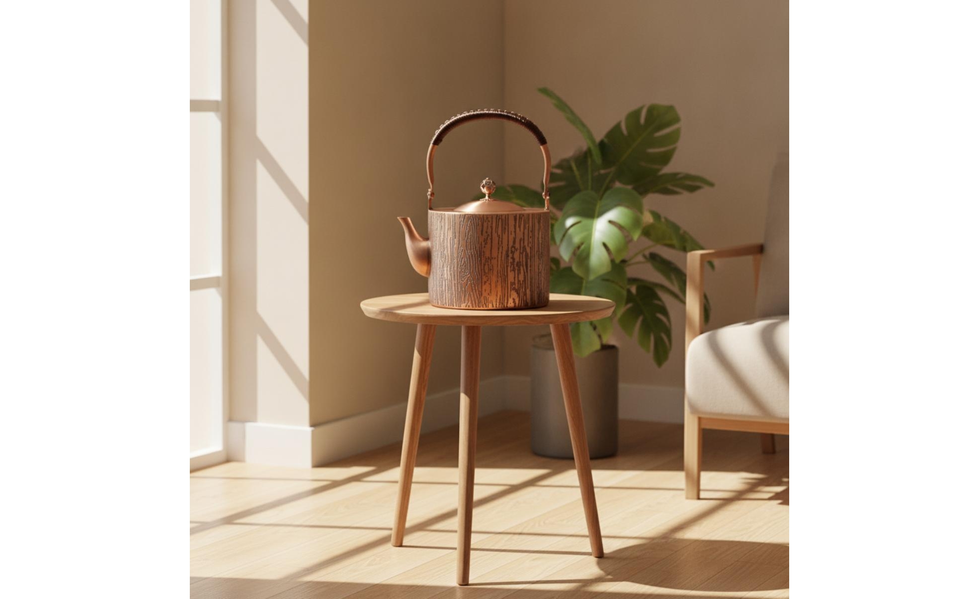 Copper Kettle with Strainer Hand-Finished Hammered Copper Teapot Large Capacity
