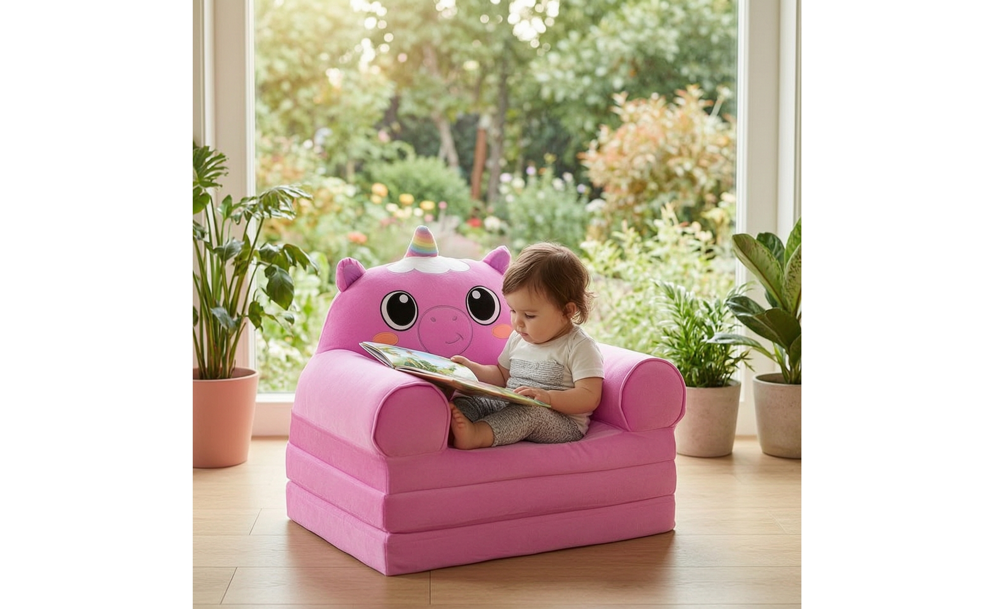 Foldable Sofa Chair Child-Sized Kids Sofa Chair Soft for Playroom, Toddlers