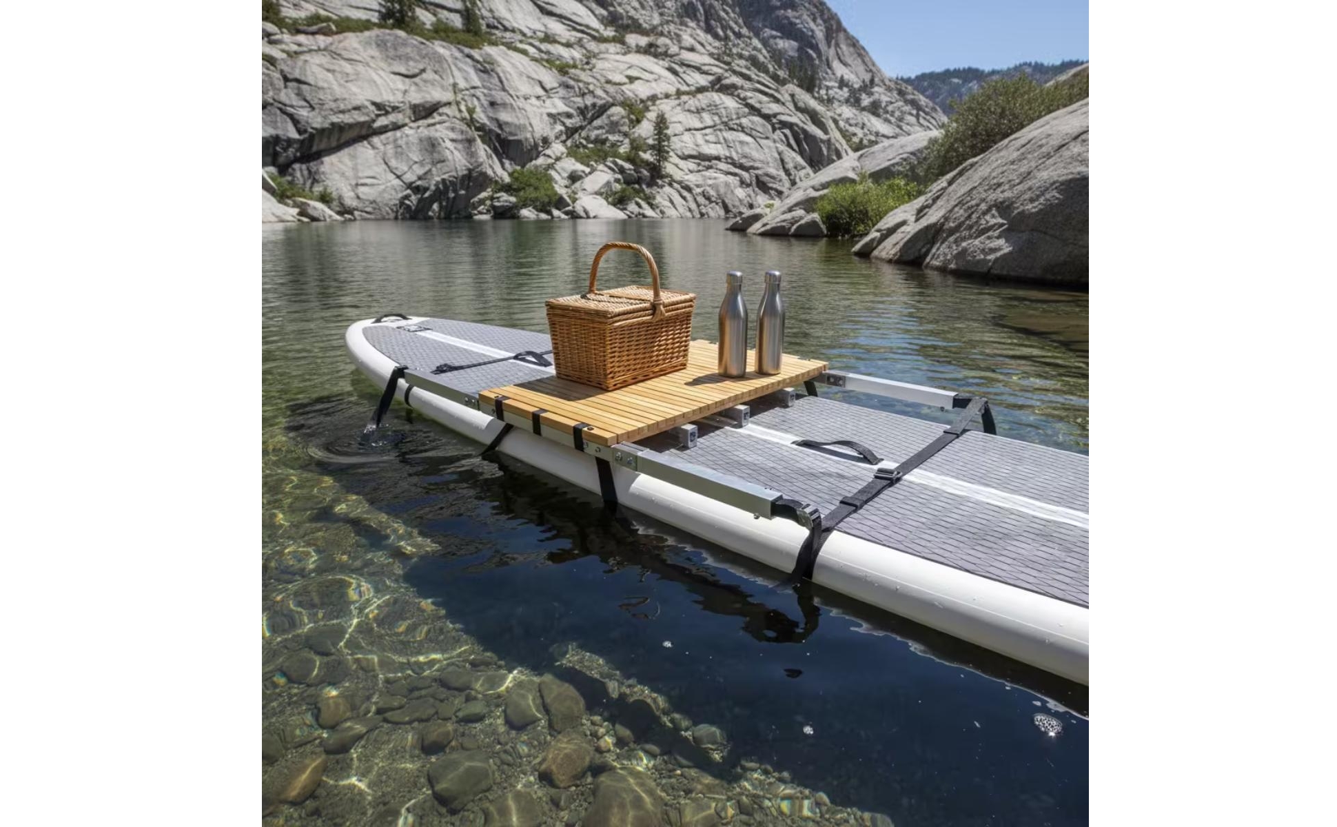 Ponte di Collegamento in Legno Telaio Stabile per Mare Calmo, Paddler, Famiglie