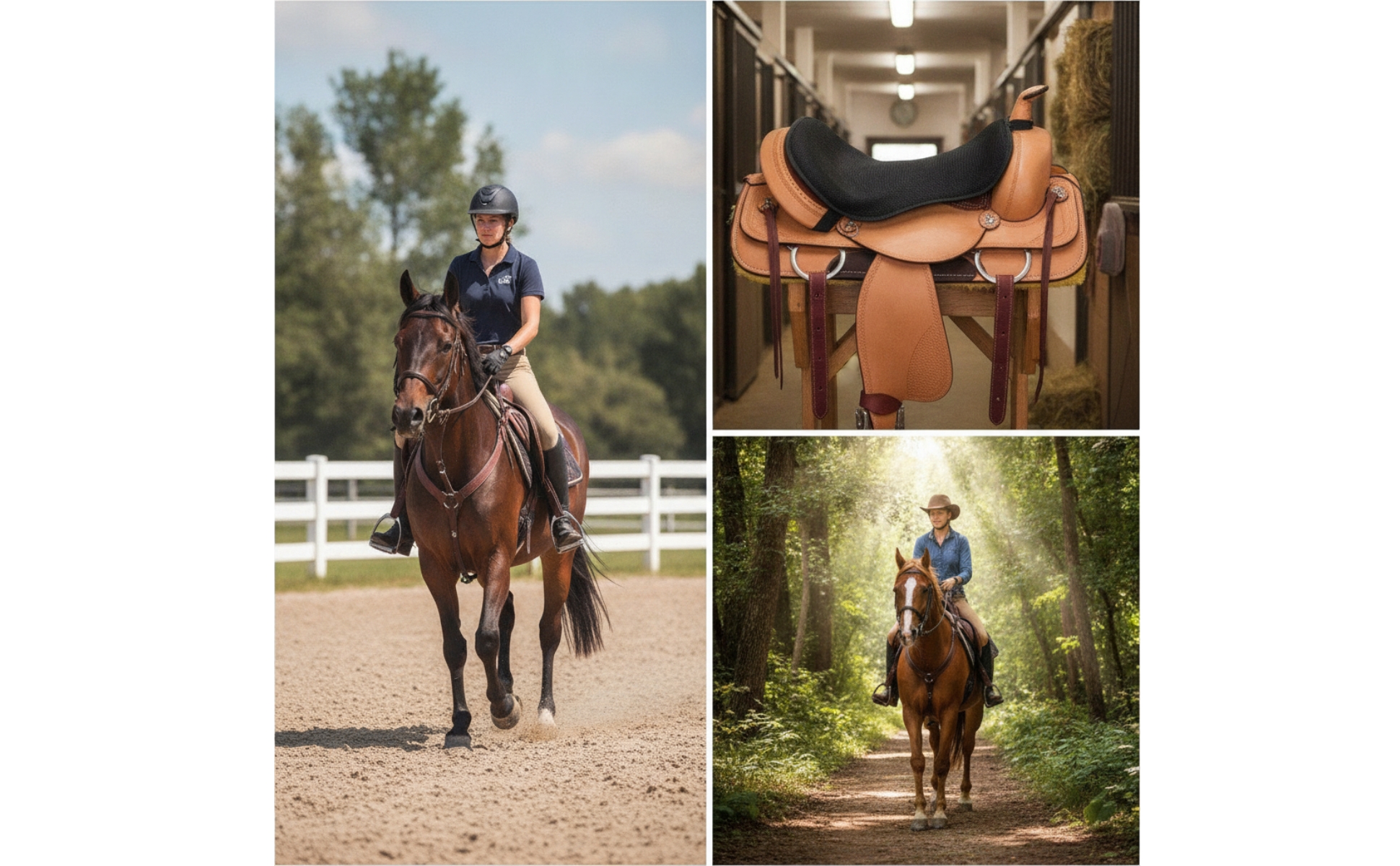 Horse Saddle Pad Breathable Contoured Saddle Pad Padded for Trail Riding, Riders