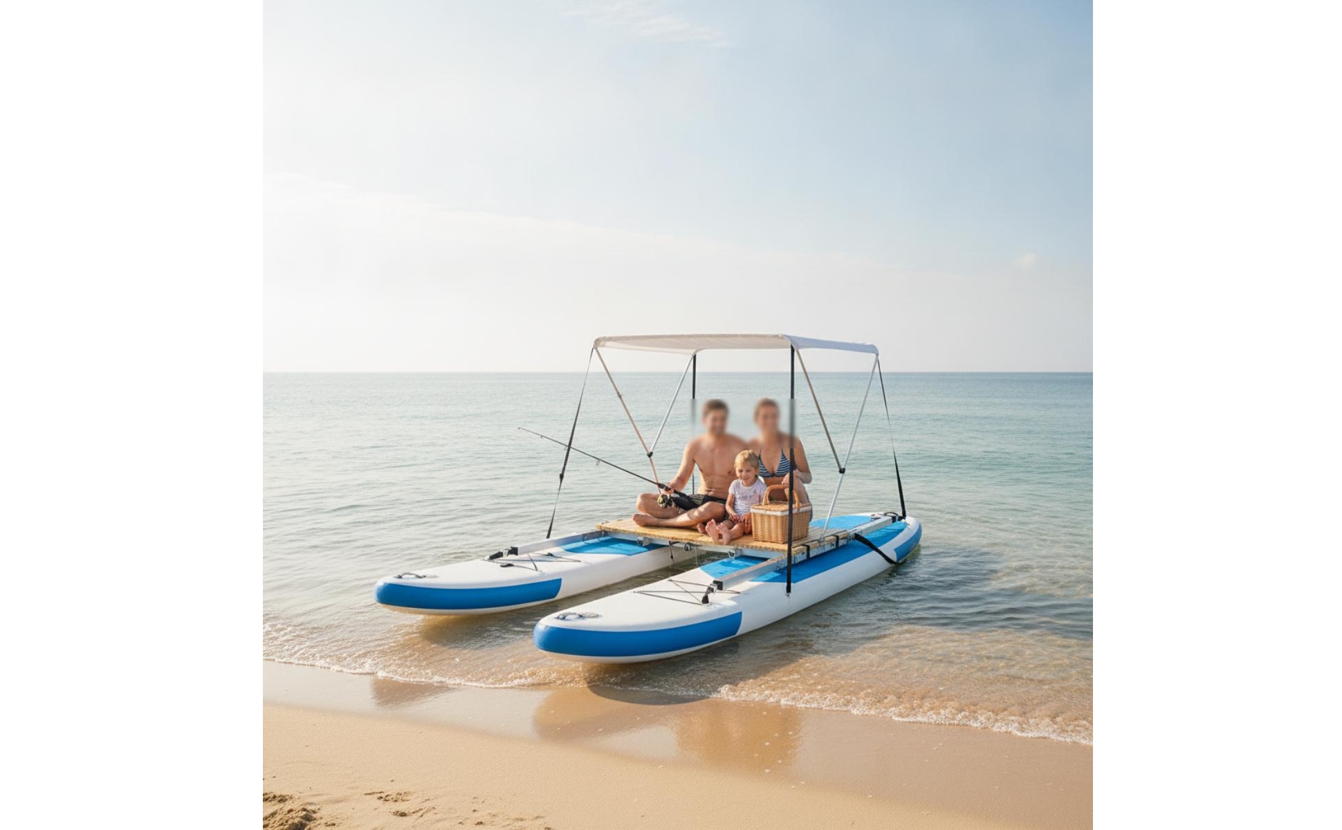 Ponte di Collegamento in Legno Telaio Stabile per Mare Calmo, Paddler, Famiglie