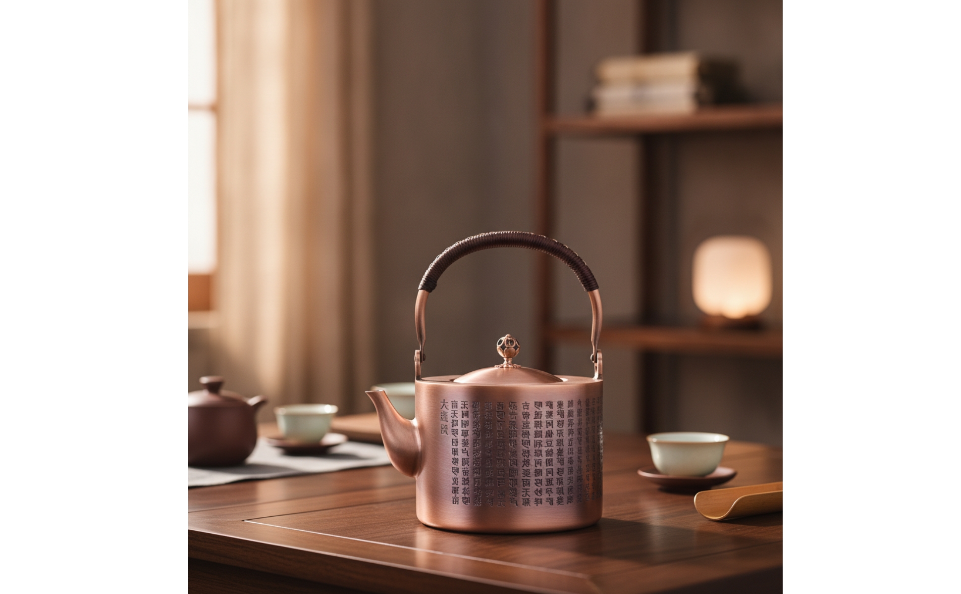 Copper Kettle with Strainer Hand-Finished Hammered Copper Teapot Large Capacity