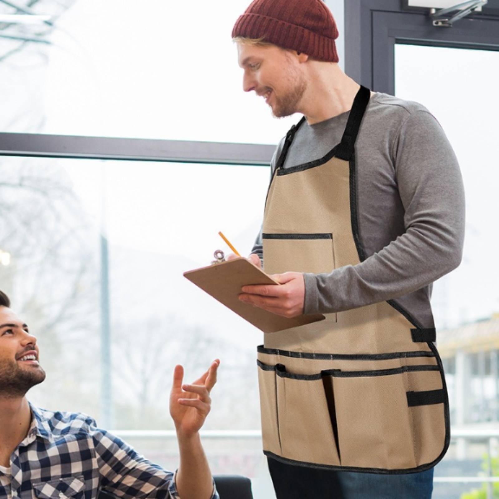 Canvas Apron with Pockets Multi-Pocket Tool Apron with Pockets Water-Resistant - Produktbild 5
