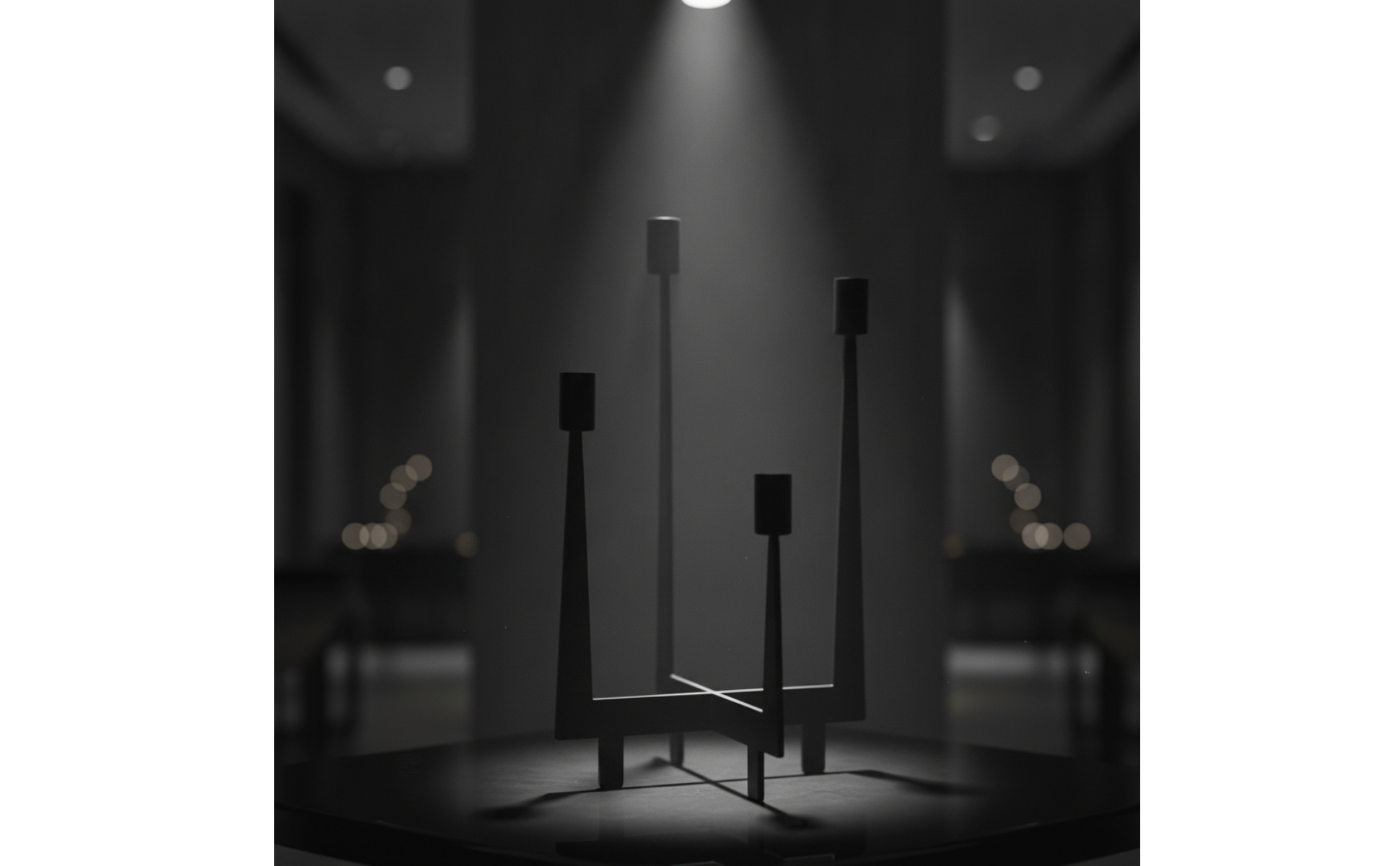 Geometric Candle Holder Black Metal Candle Holder with Four Cups Minimalist