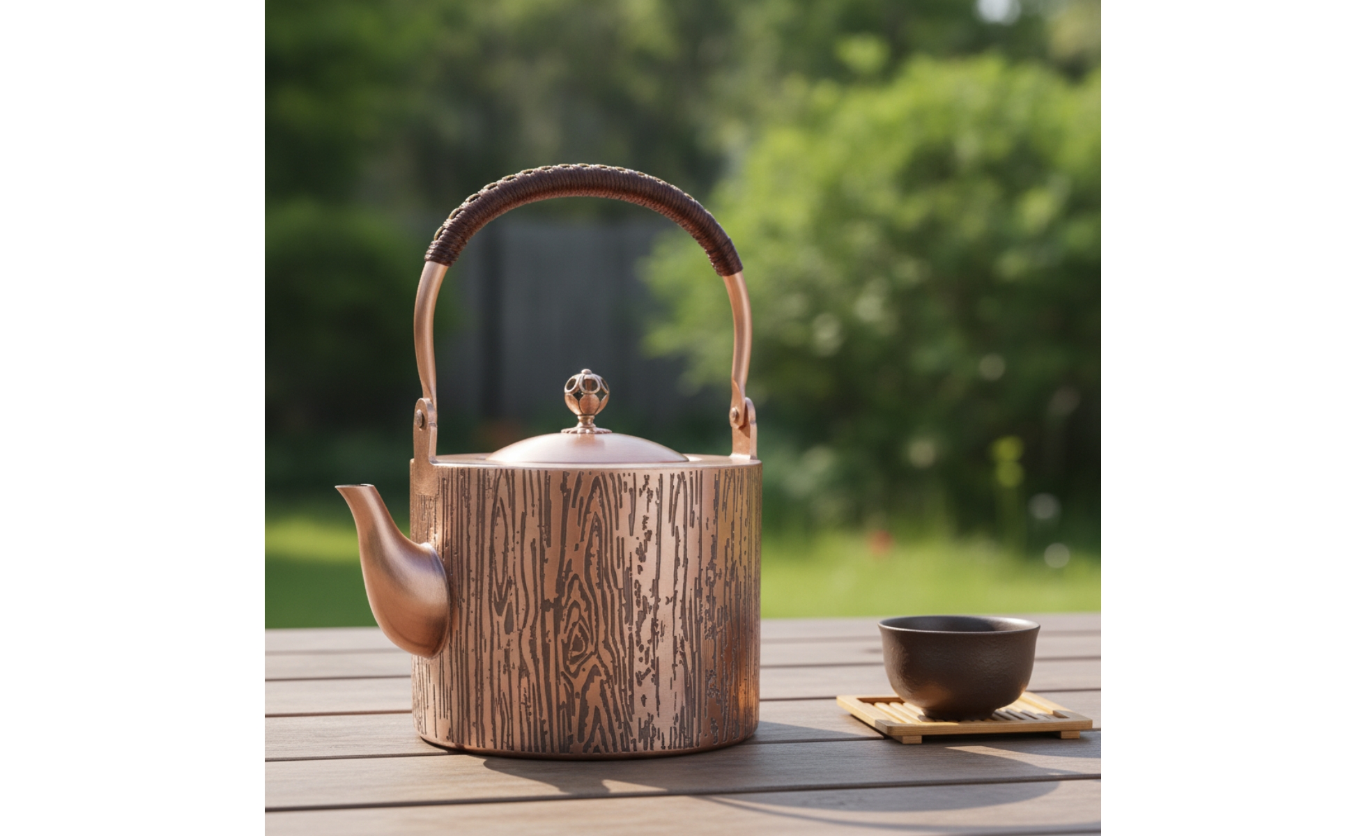 Copper Kettle with Strainer Hand-Finished Hammered Copper Teapot Large Capacity