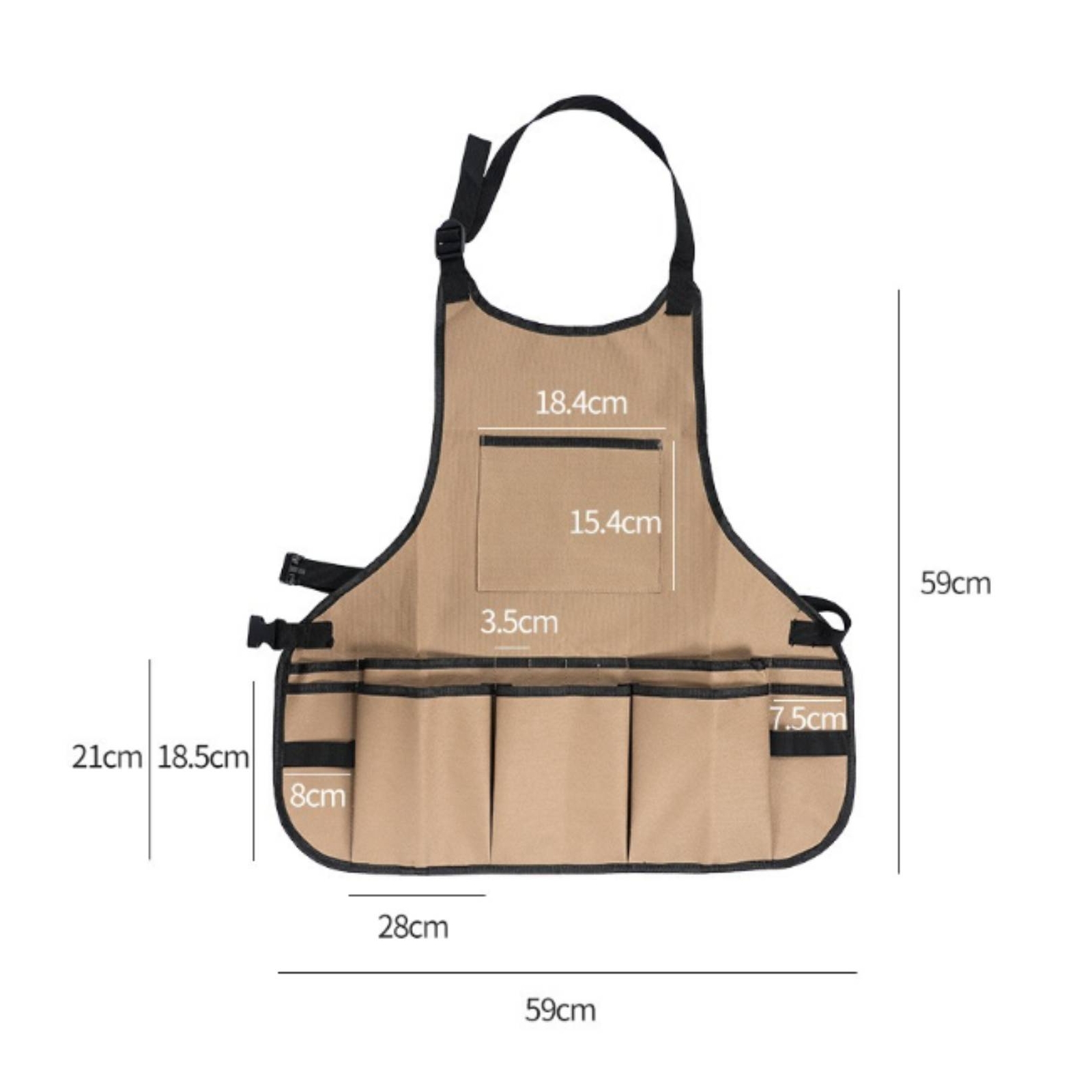 Canvas Apron with Pockets Multi-Pocket Tool Apron with Pockets Water-Resistant