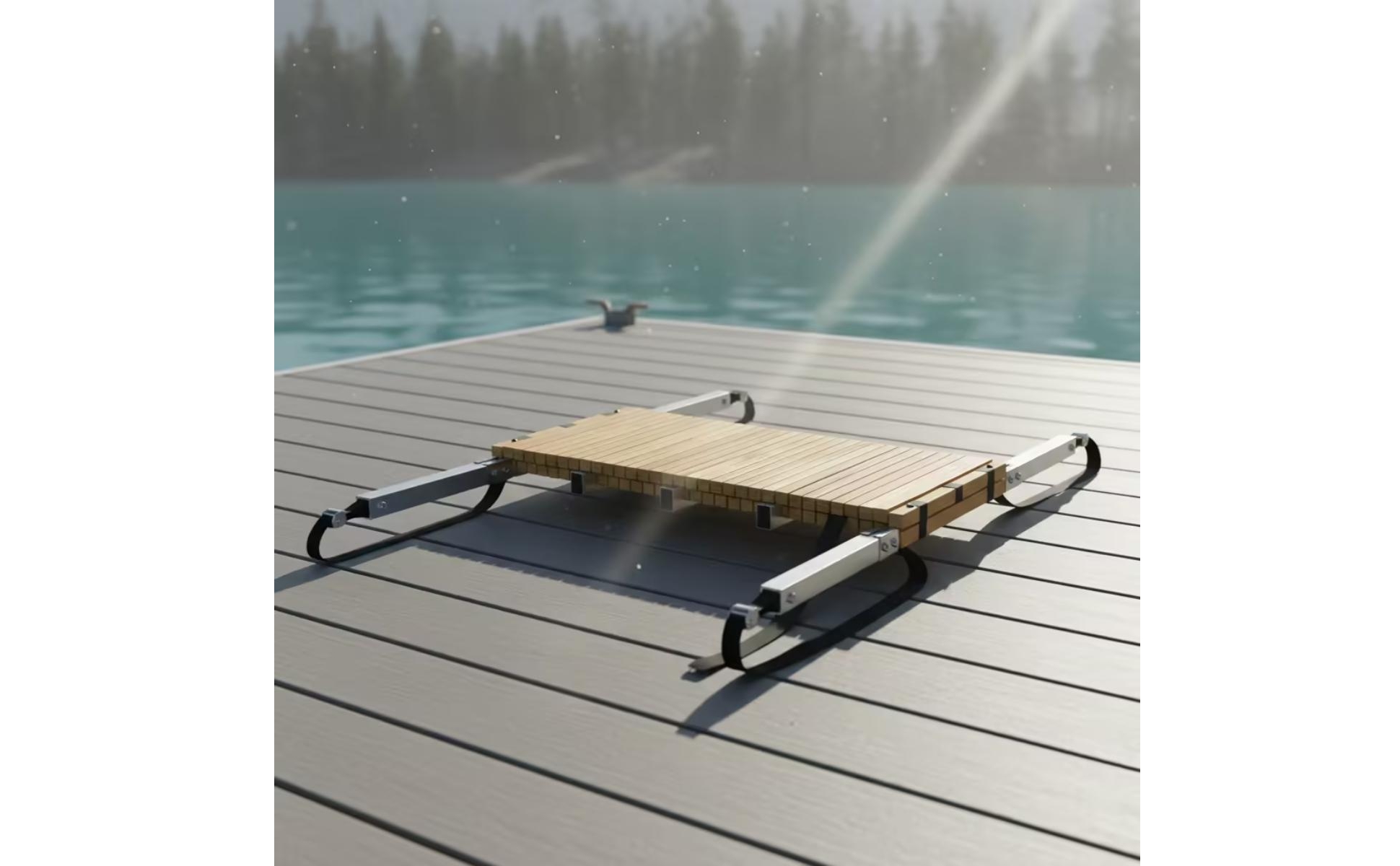 Ponte di Collegamento in Legno Telaio Stabile per Mare Calmo, Paddler, Famiglie