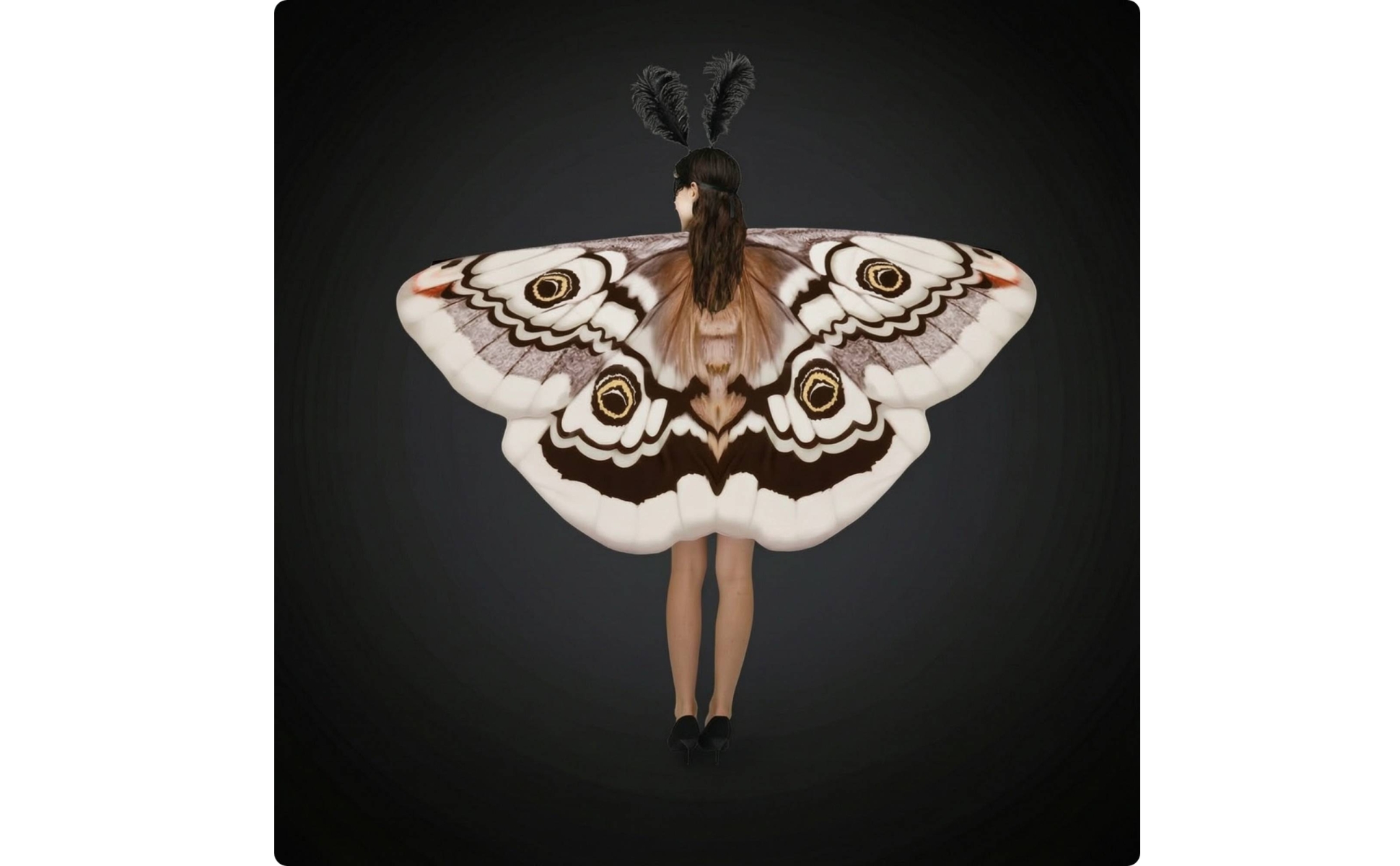 Moth Cape with Antennae Halloween Moth Cape Costume Pullover for Cosplay
