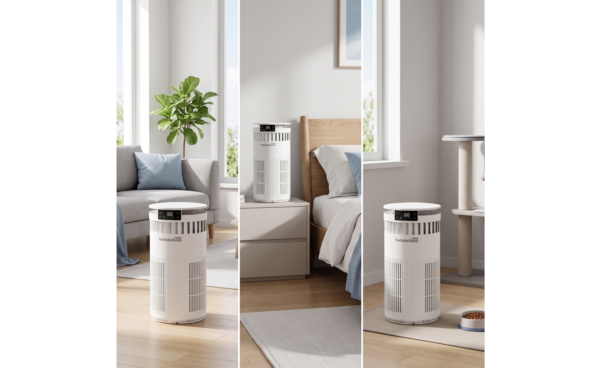 Pet Air Purifier Odor Reducing Cylindrical Air Purifier HEPA for Cat Owners