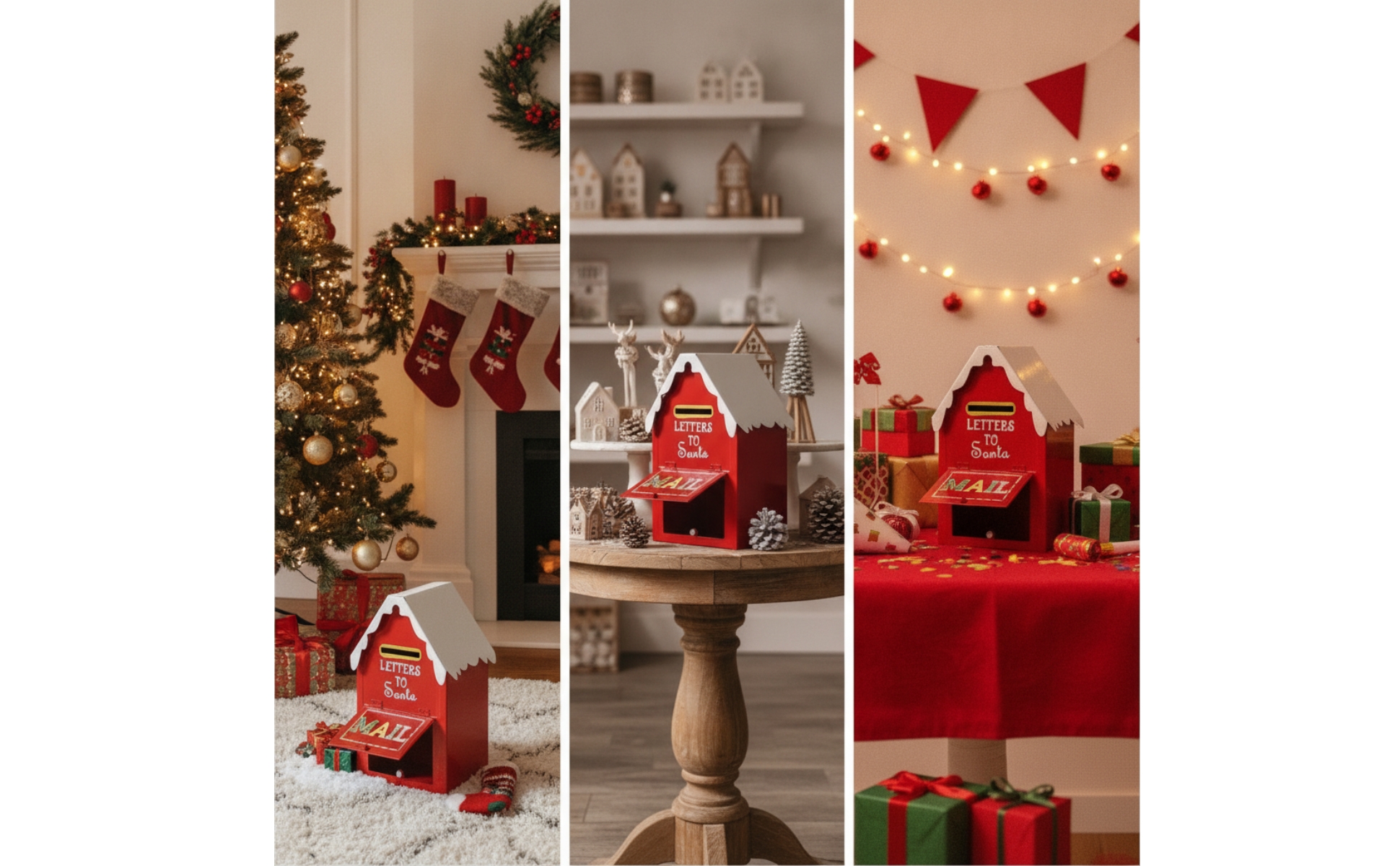 Weihnachtsbriefkasten weihnachtlich Briefkasten-Dekoration verschneit für Kinder