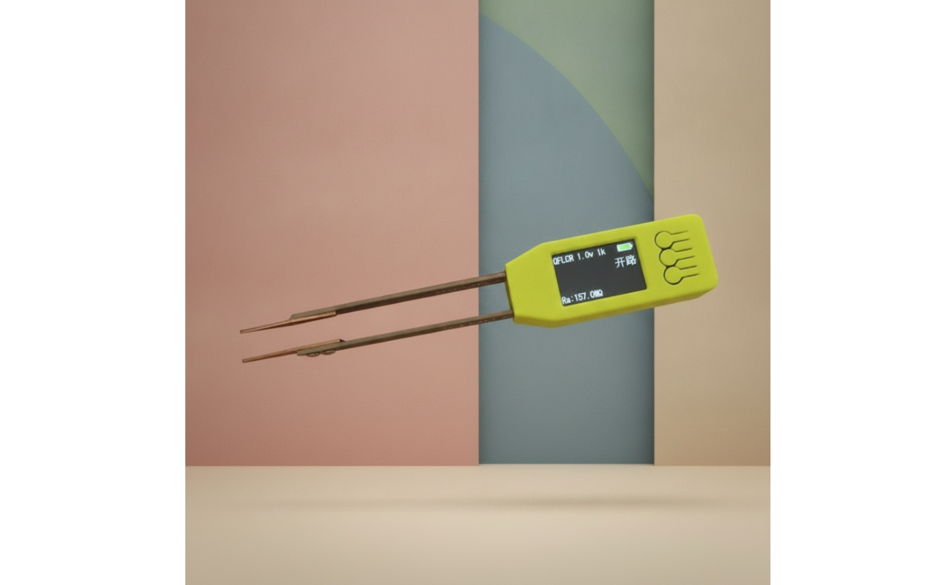 Bridge-Design Tweezer Tester Green Plastic Housing Tweezer Component Tester