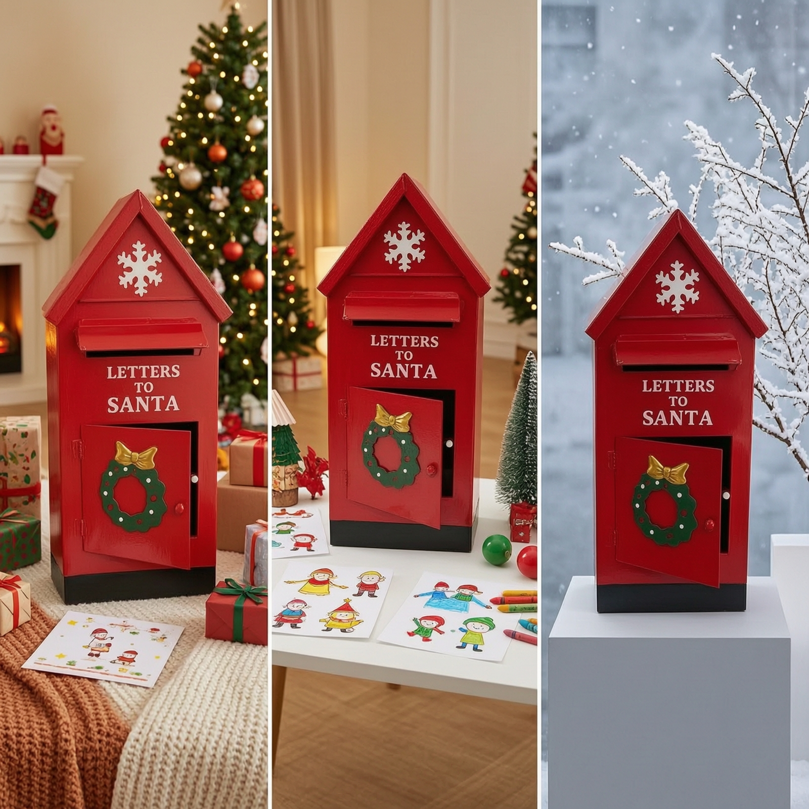 weihnachtsbriefkasten festlich Briefkasten-Ornament nostalgisch für Familien - Produktbild 8