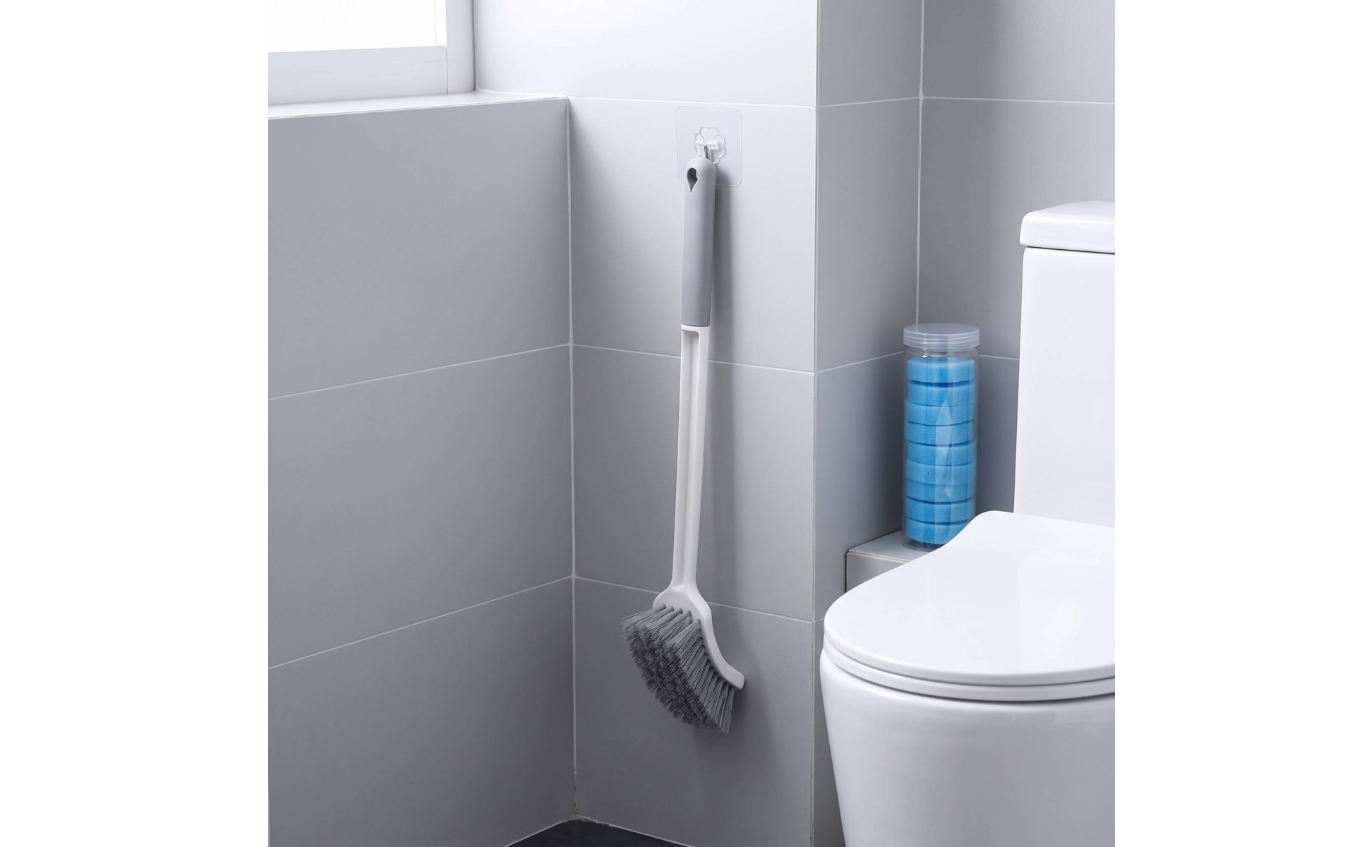 Toilet Brush with Sponge Head Curved Toilet Cleaning Brush Long-Handled