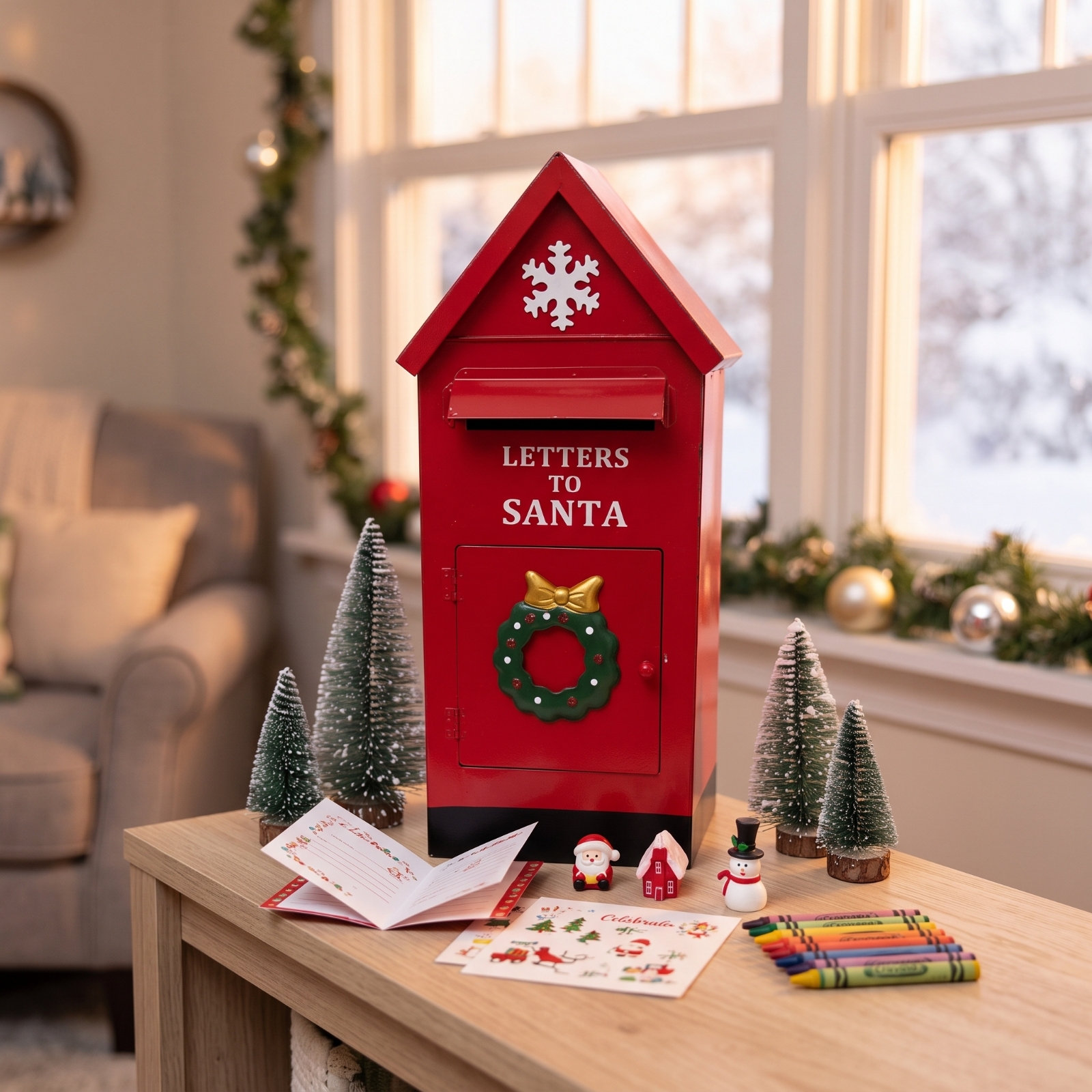 weihnachtsbriefkasten festlich Briefkasten-Ornament nostalgisch für Familien - Produktbild 3