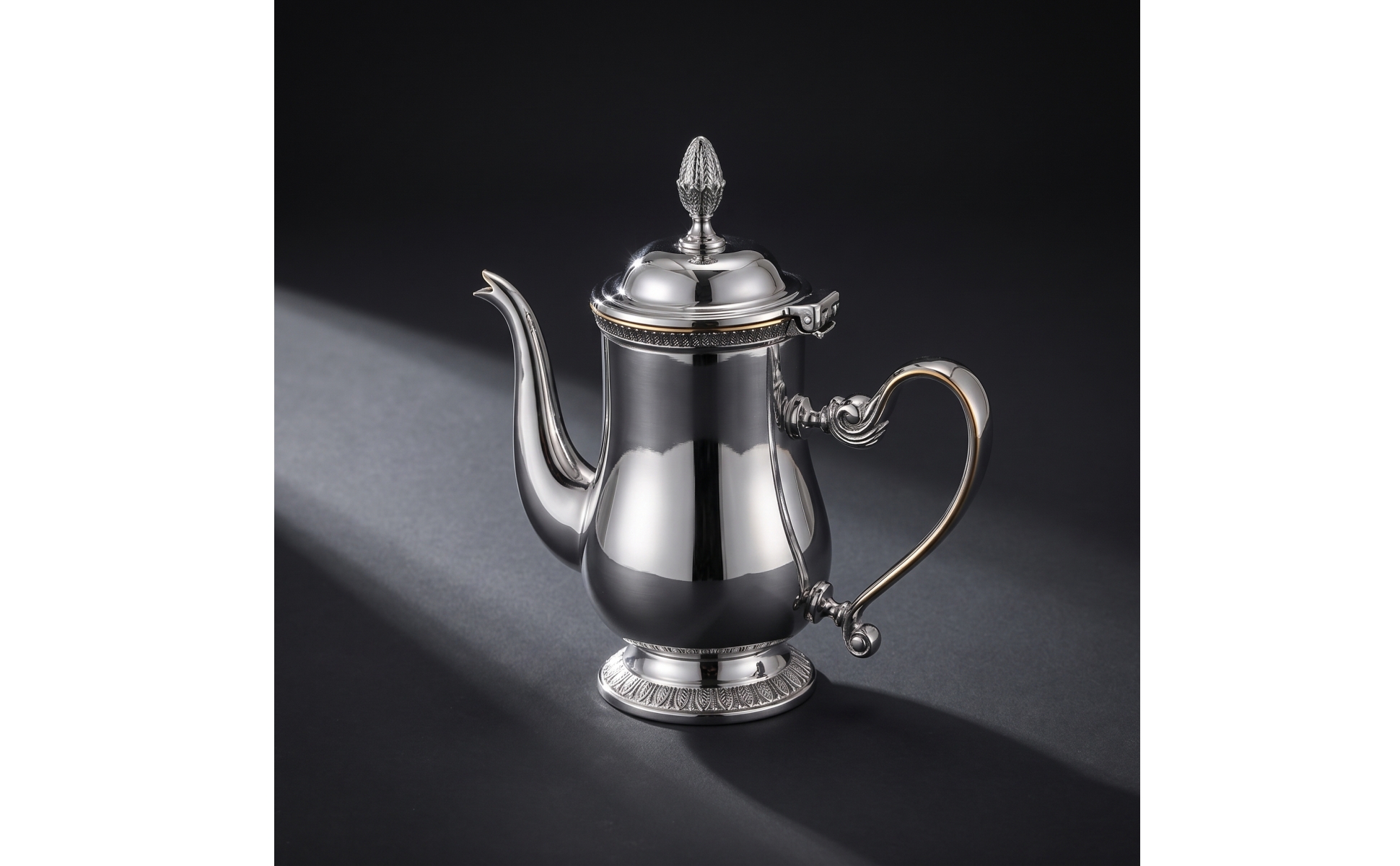 Kaffeekanne mit Deckel Edelstahl Kaffeekanne mit Geschwungenem Ausguss Poliert