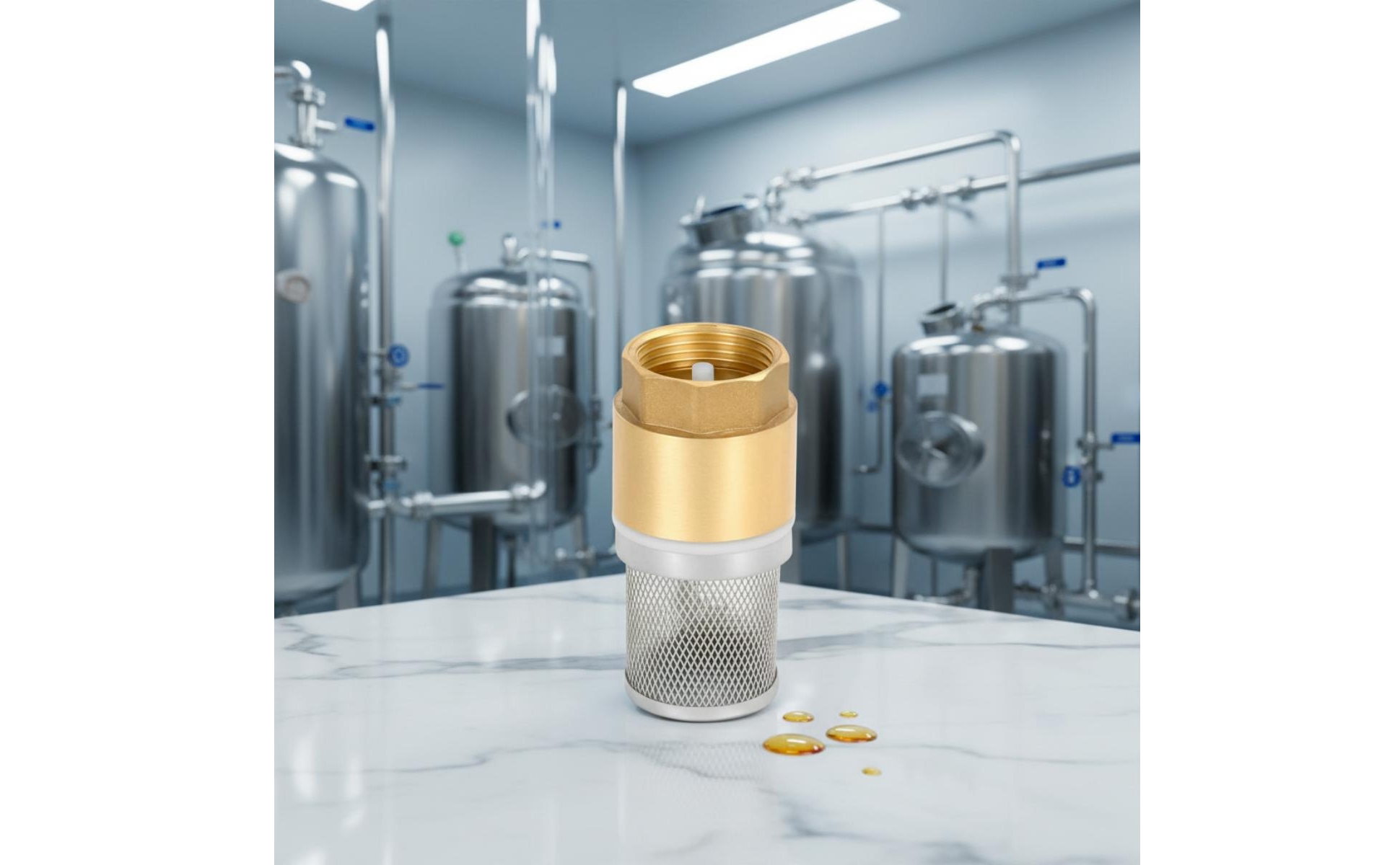 Foot Valve with Strainer Threaded for Pump Installations, Tank Pickup, Mechanics