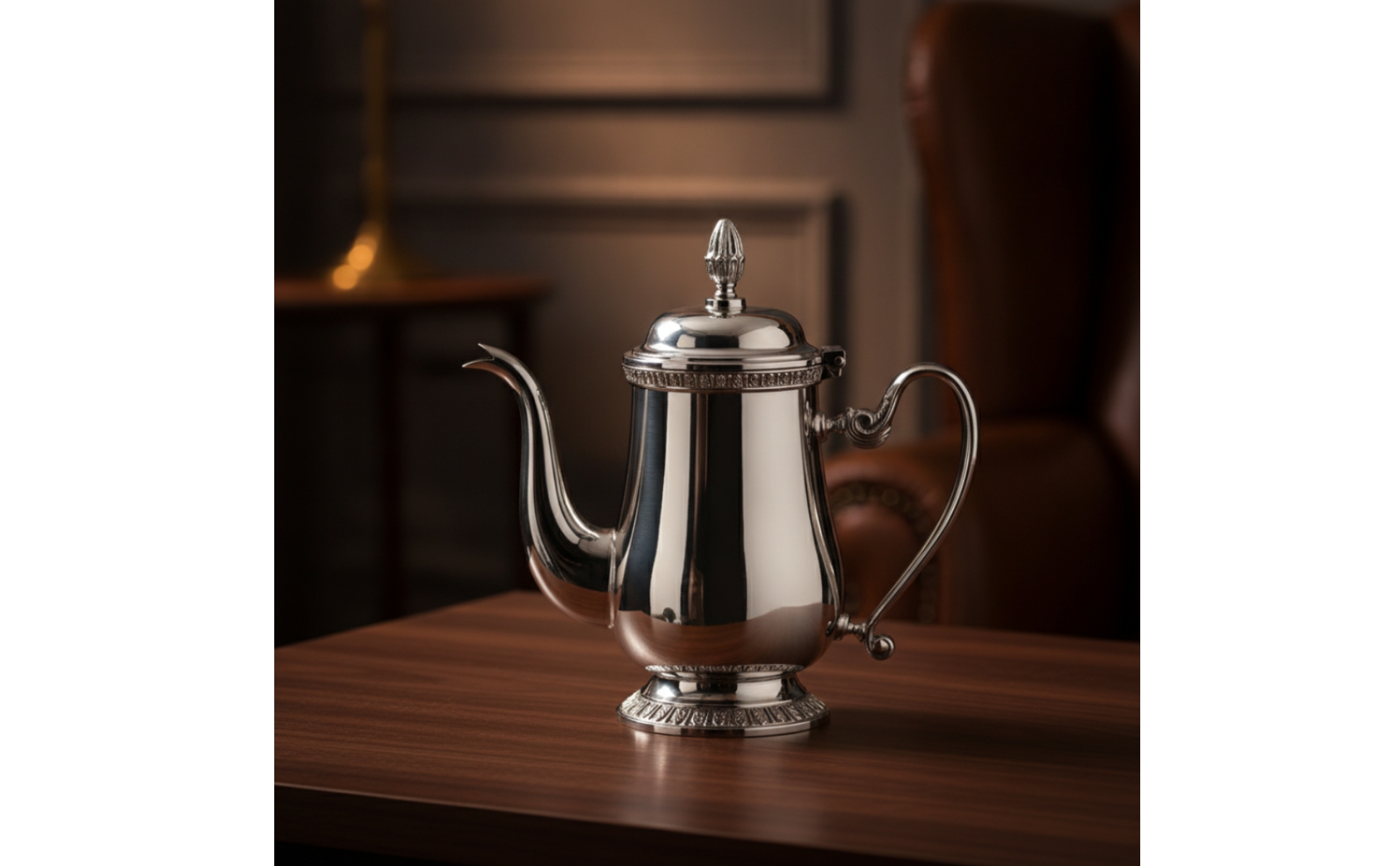 Kaffeekanne mit Deckel Edelstahl Kaffeekanne mit Geschwungenem Ausguss Poliert