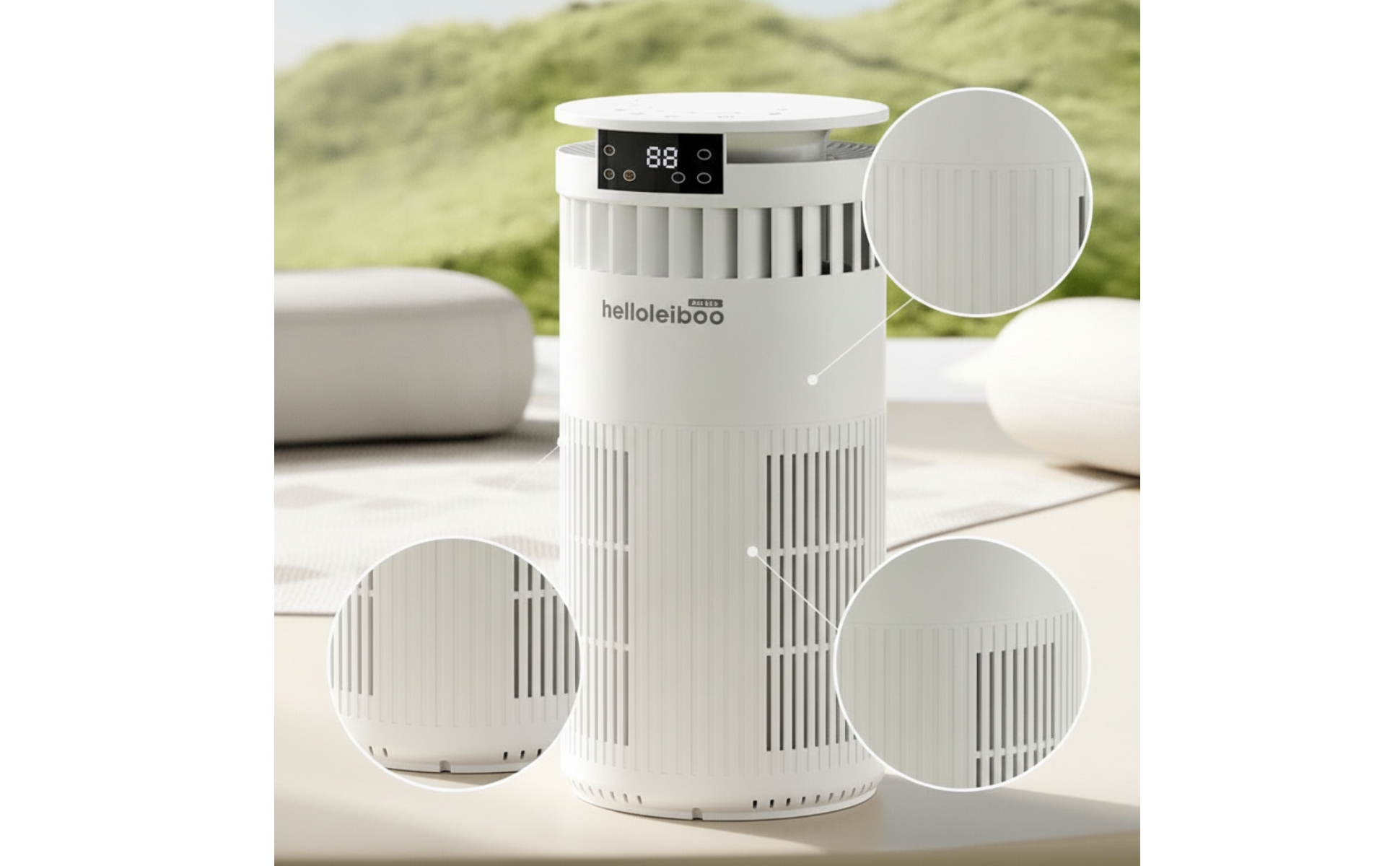 Pet Air Purifier Odor Reducing Cylindrical Air Purifier HEPA for Cat Owners