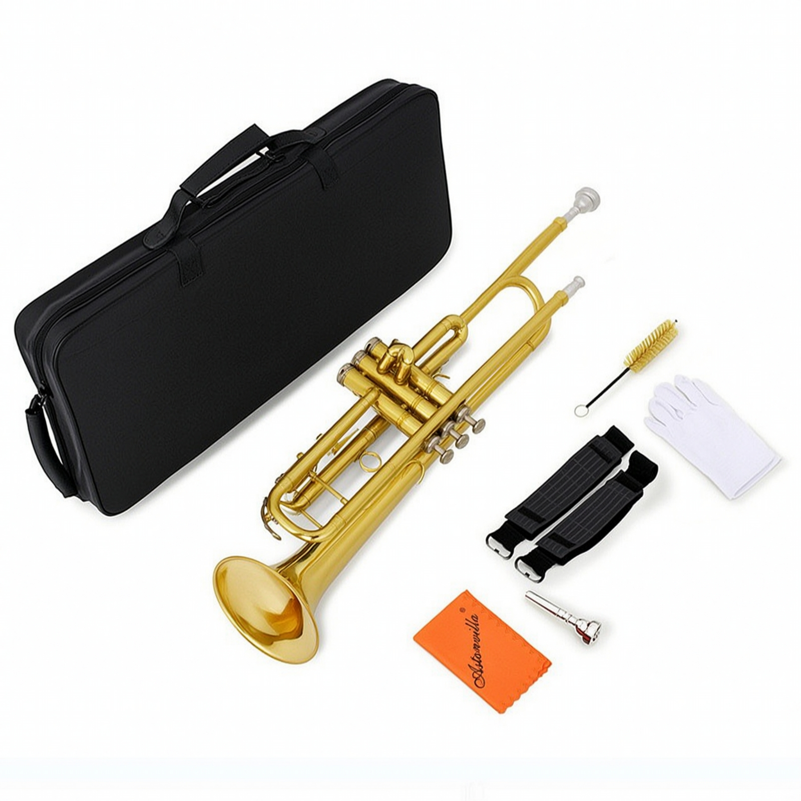 B-Flat Trumpet Gold-Plated B Flat Trumpet Double-Braced for School Band