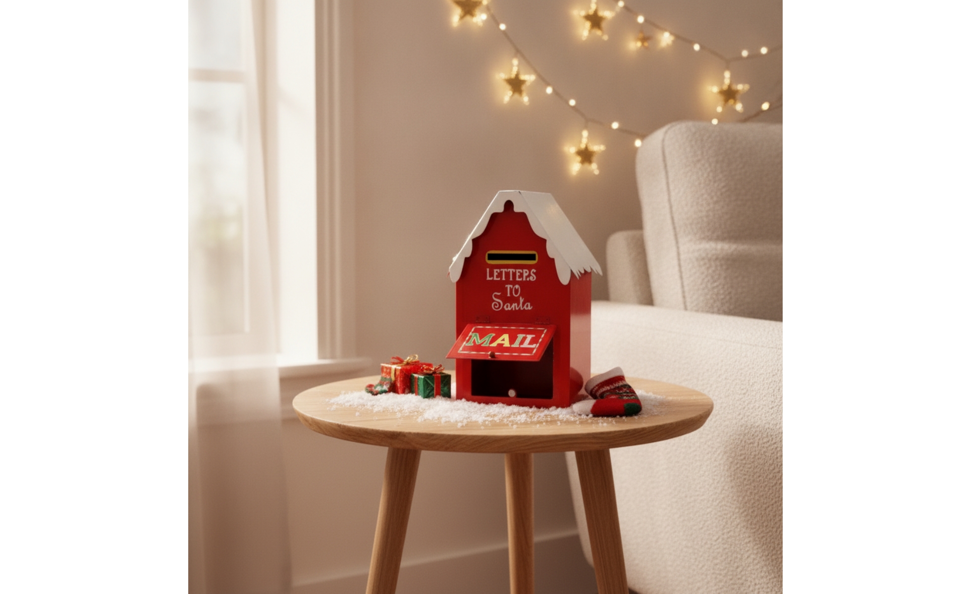 Weihnachtsbriefkasten weihnachtlich Briefkasten-Dekoration verschneit für Kinder