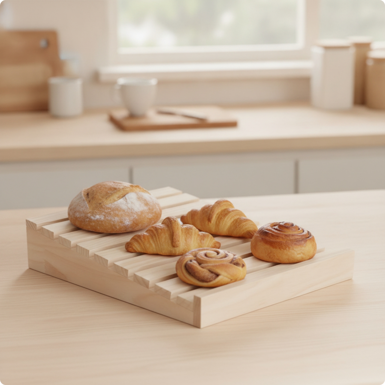 Bakery Display Tray Smooth Slatted Bread Tray Slim for Caf&eacute;s, Caf&eacute; Owners