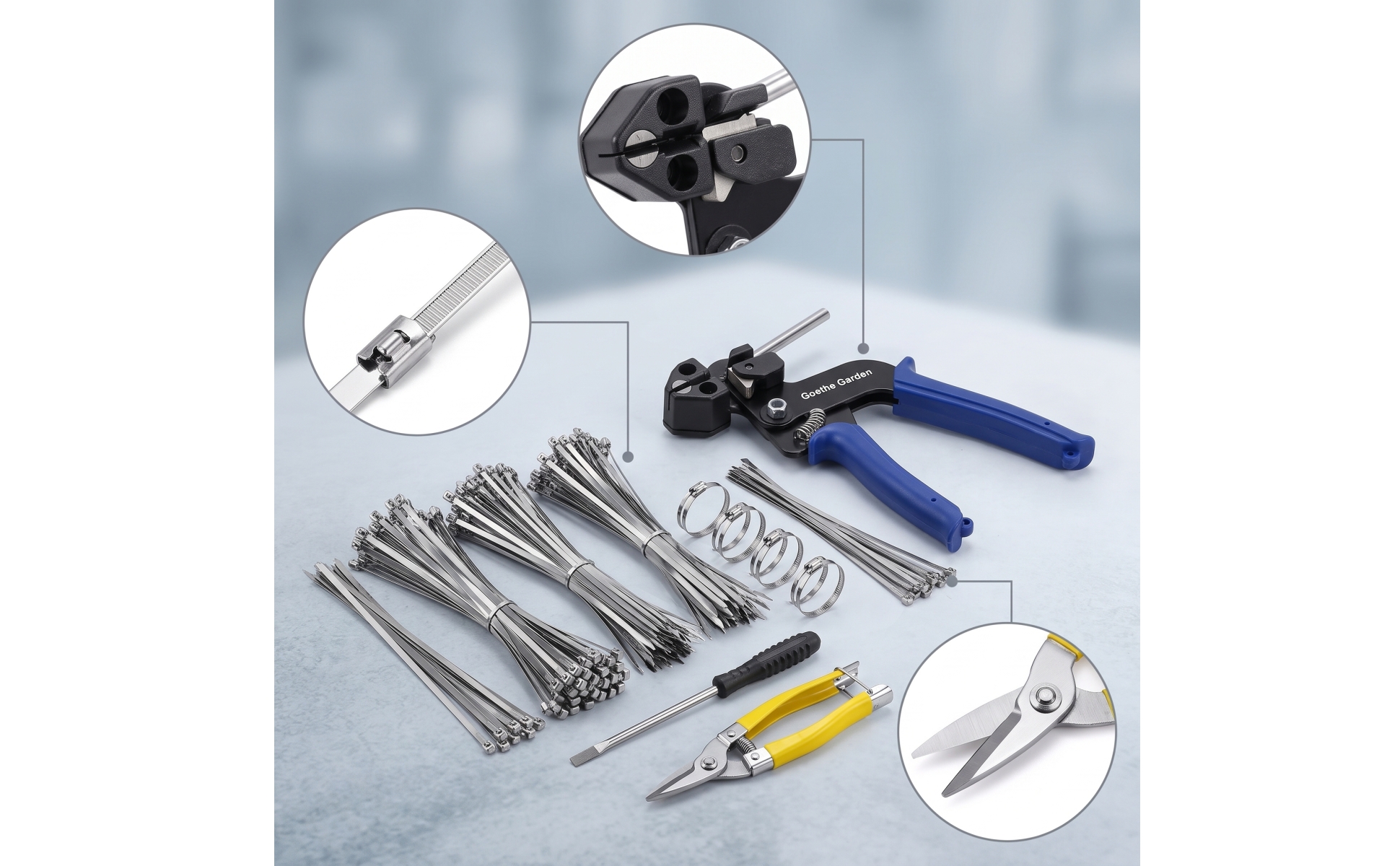 153 Pieces Stainless Steel Cable Tie Tool Manual Metal Zip Tie Tool Handheld