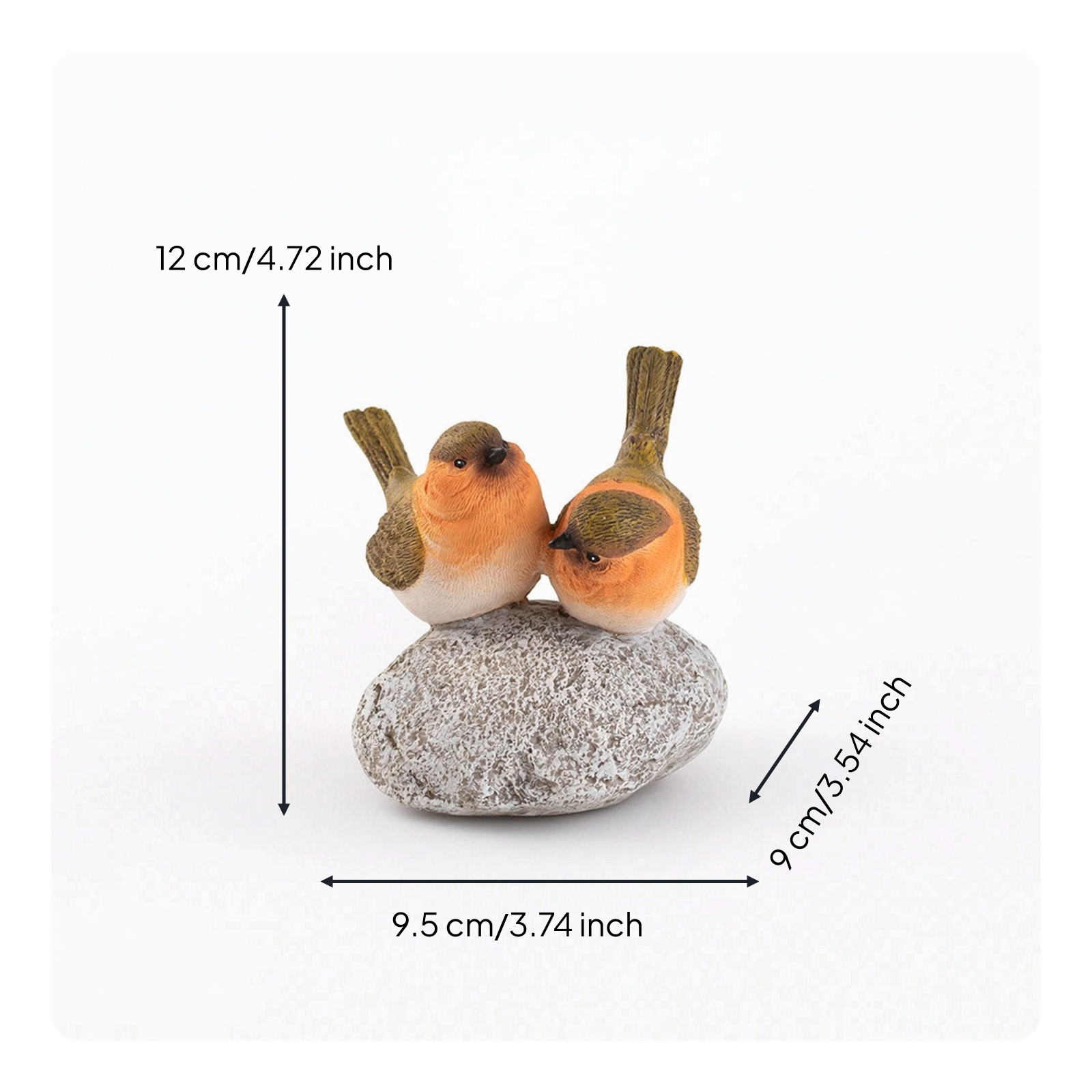 Bird Figurine Textured Decorative Bird Figurines Weathered for Patio,
