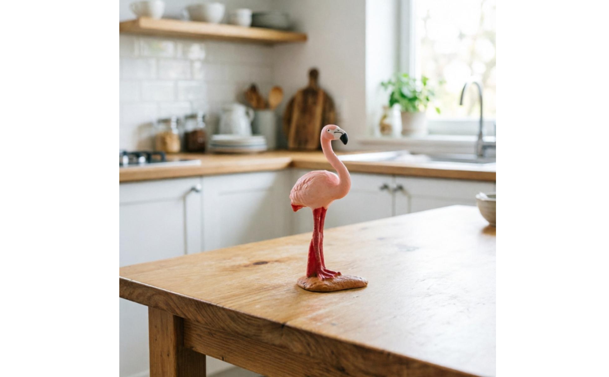 Flamingo Figurine Decorative Flamingo Figurine with Base Standing for Collectors