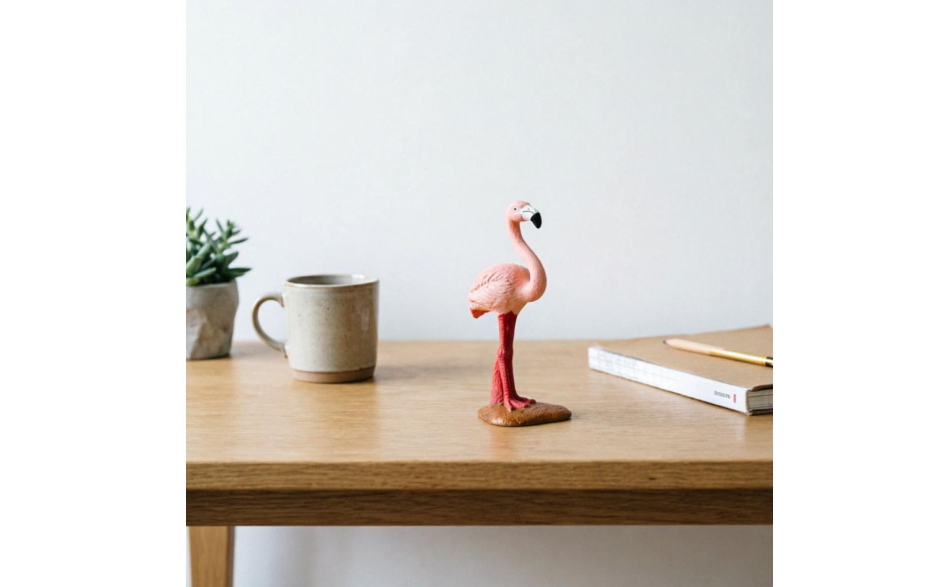 Flamingo Figurine Decorative Flamingo Figurine with Base Standing for Collectors